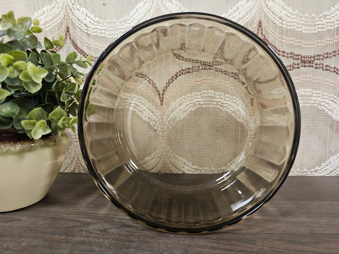 Arcopal France rookglas geribbelde schaal