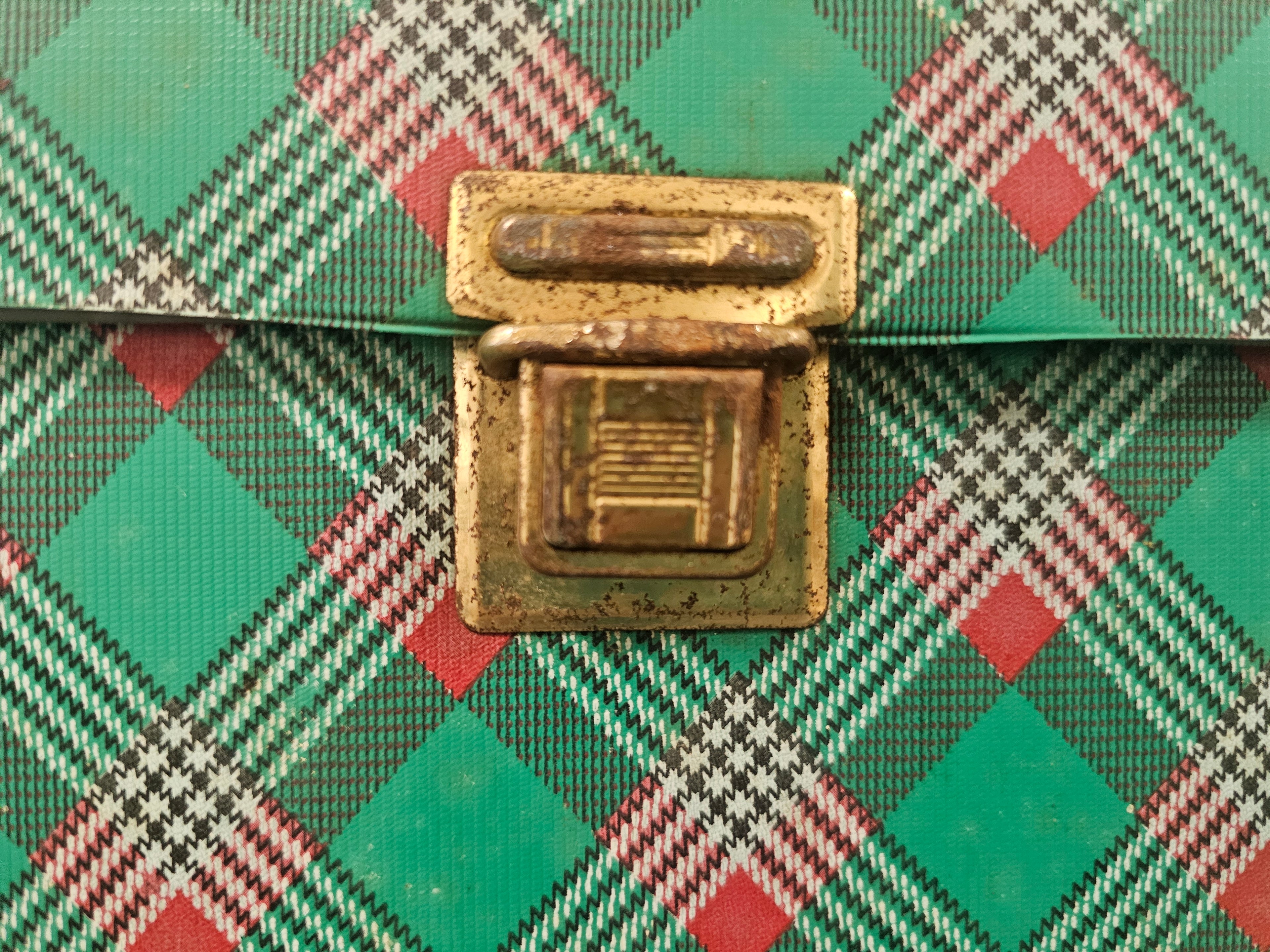 Lp koffer groen geruit