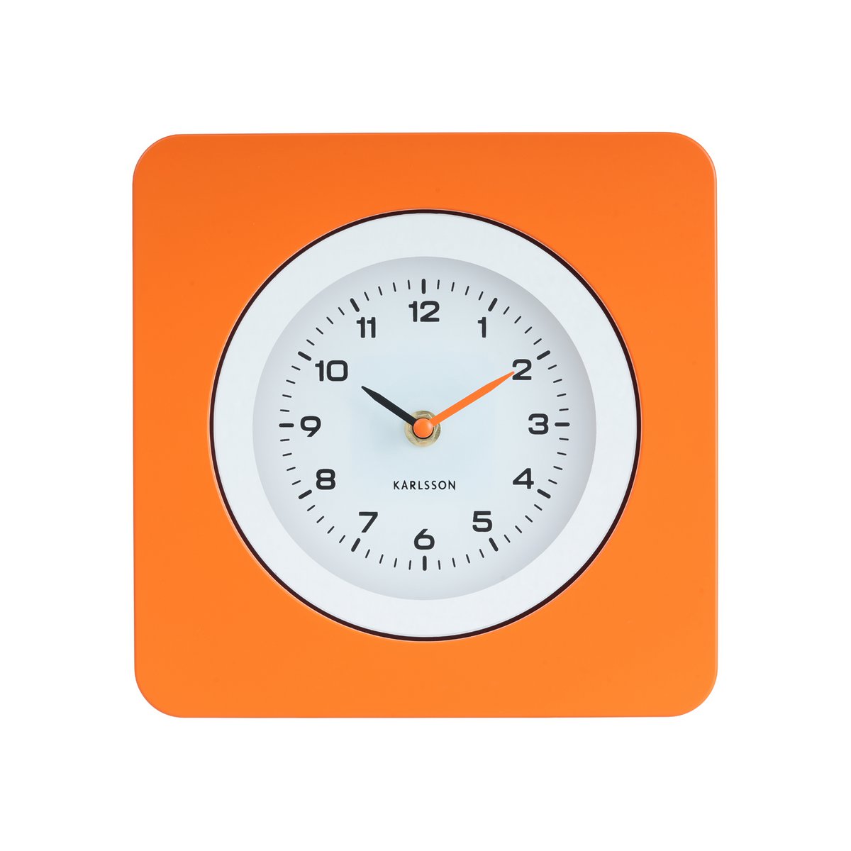 Retro vierkante oranje wandklok