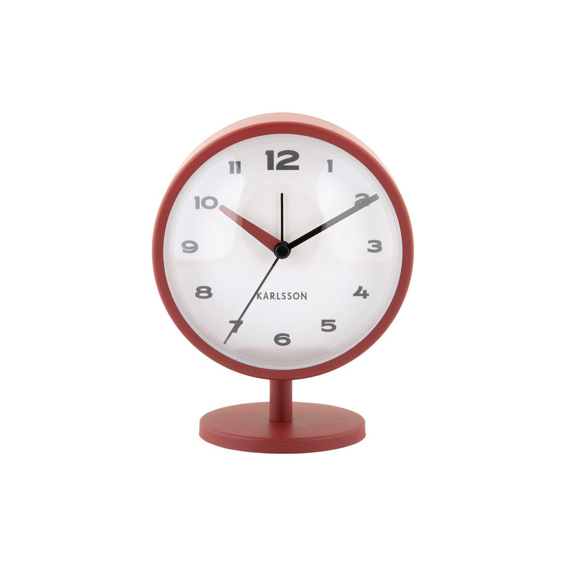 Karlsson Brisk Dome klok – rood metaal – 14 cm hoog