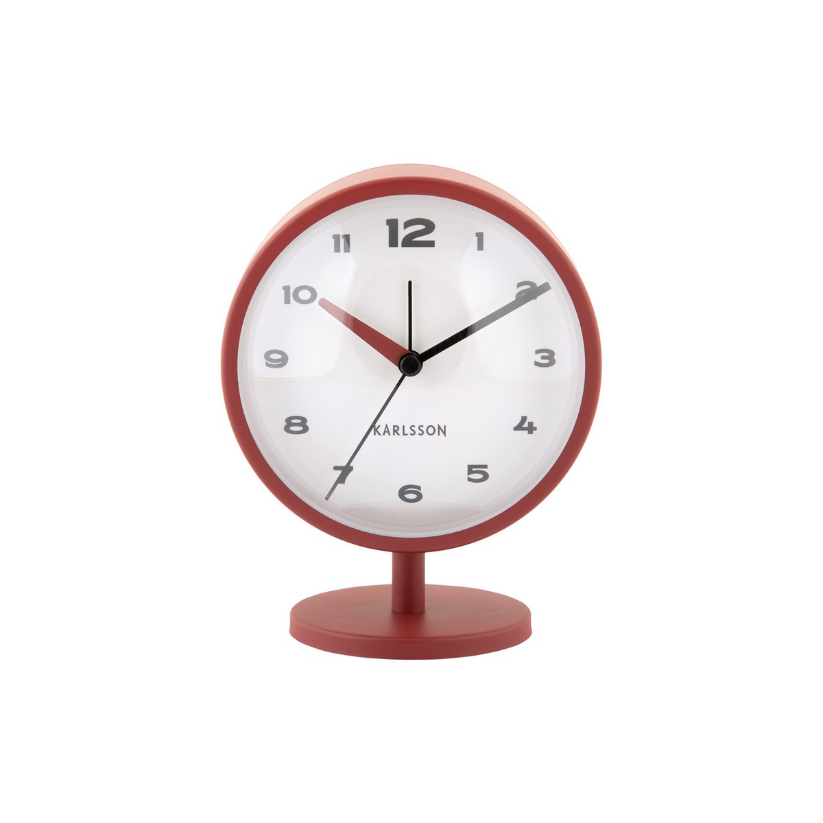 Karlsson Brisk Dome klok – rood metaal – 14 cm hoog