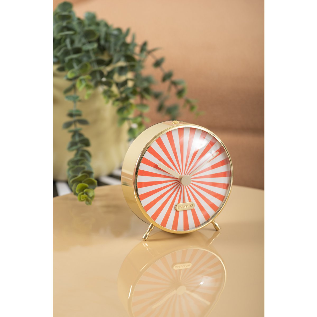 Retro wekker Karlsson Candy Swirl – oranje metaal