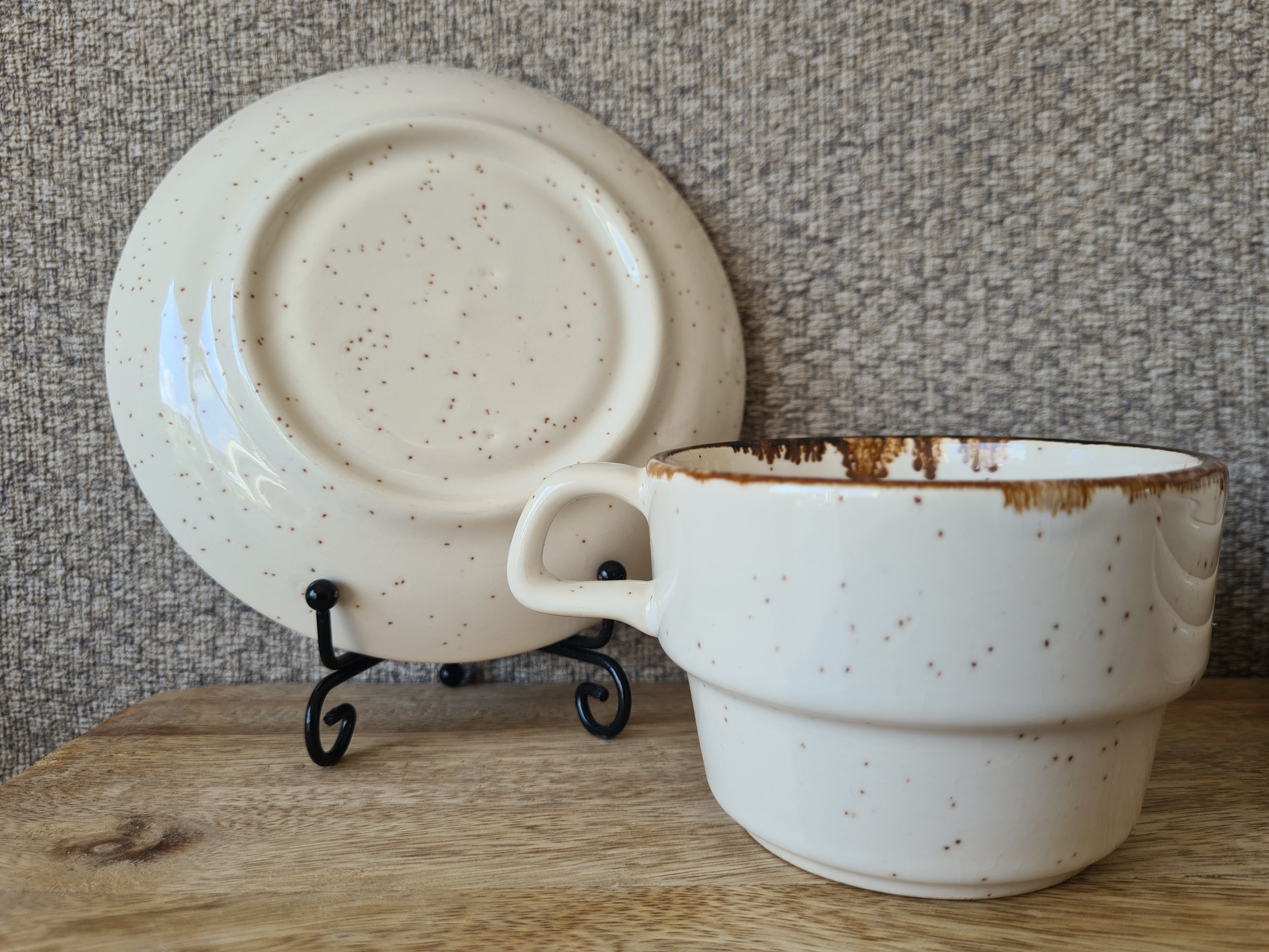 Retro kop en schotel café 4x