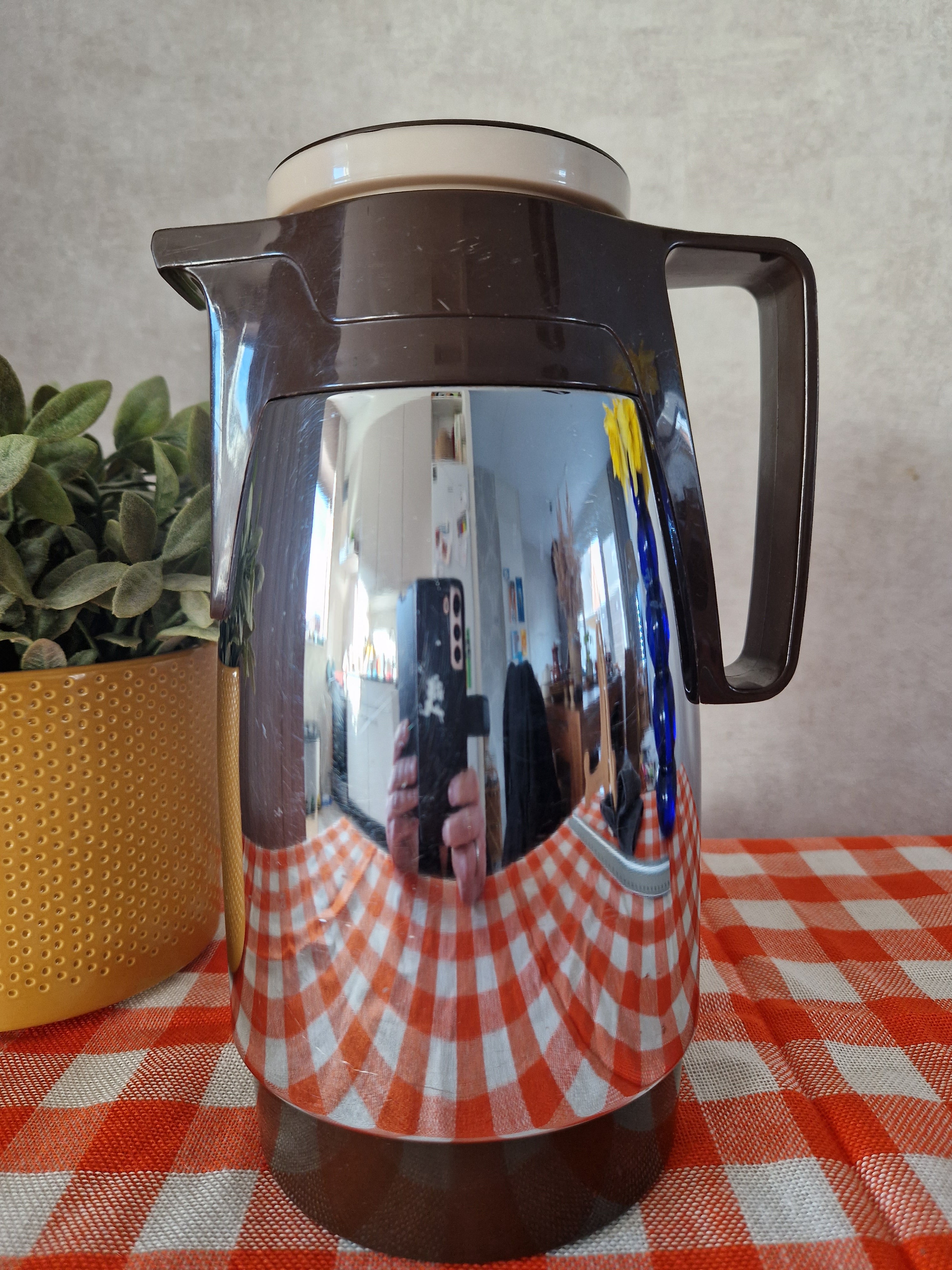 Jaren 60 Dr. Zimmermann thermoskan chroom / bruin