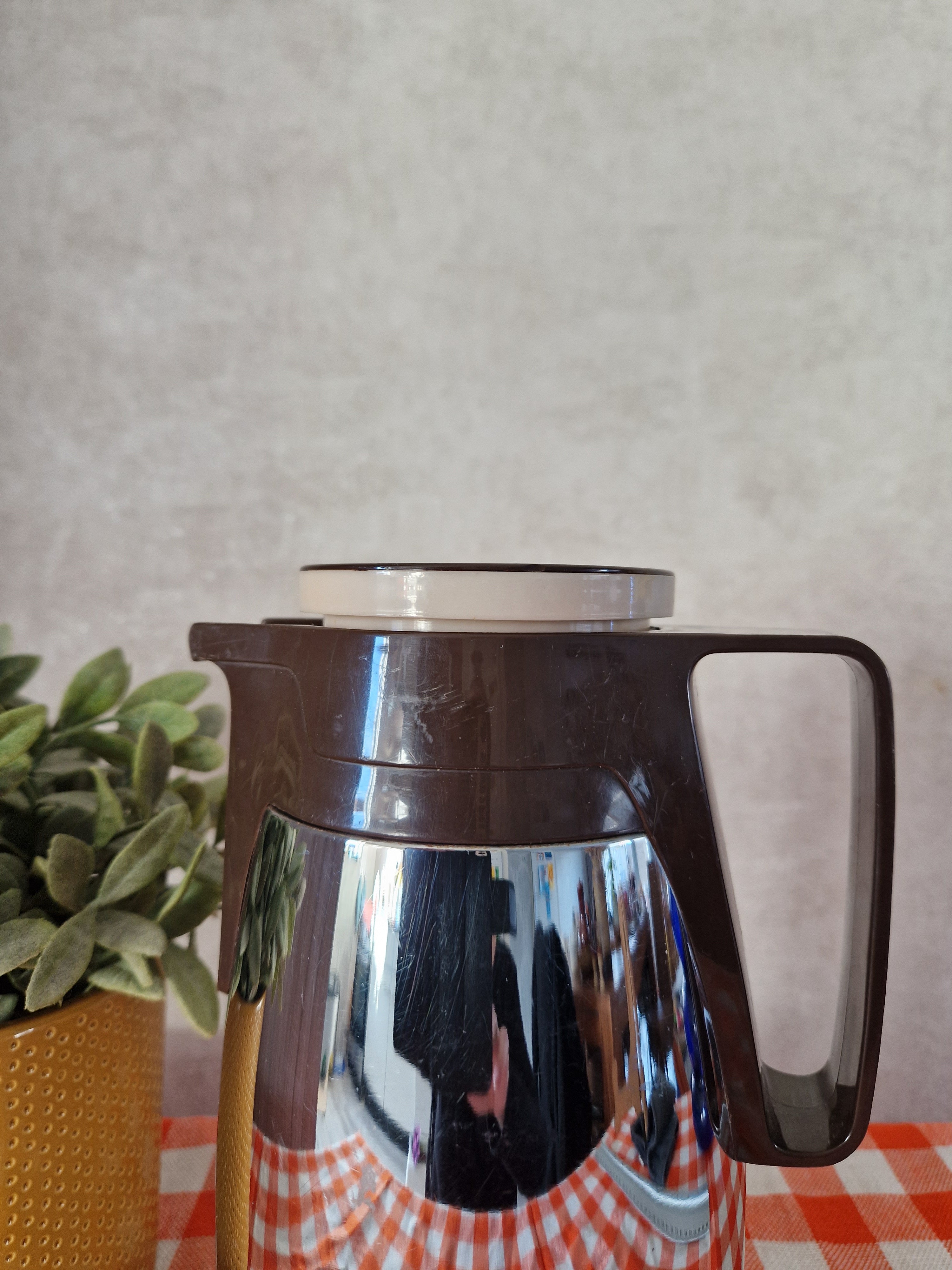 Jaren 60 Dr. Zimmermann thermoskan chroom / bruin