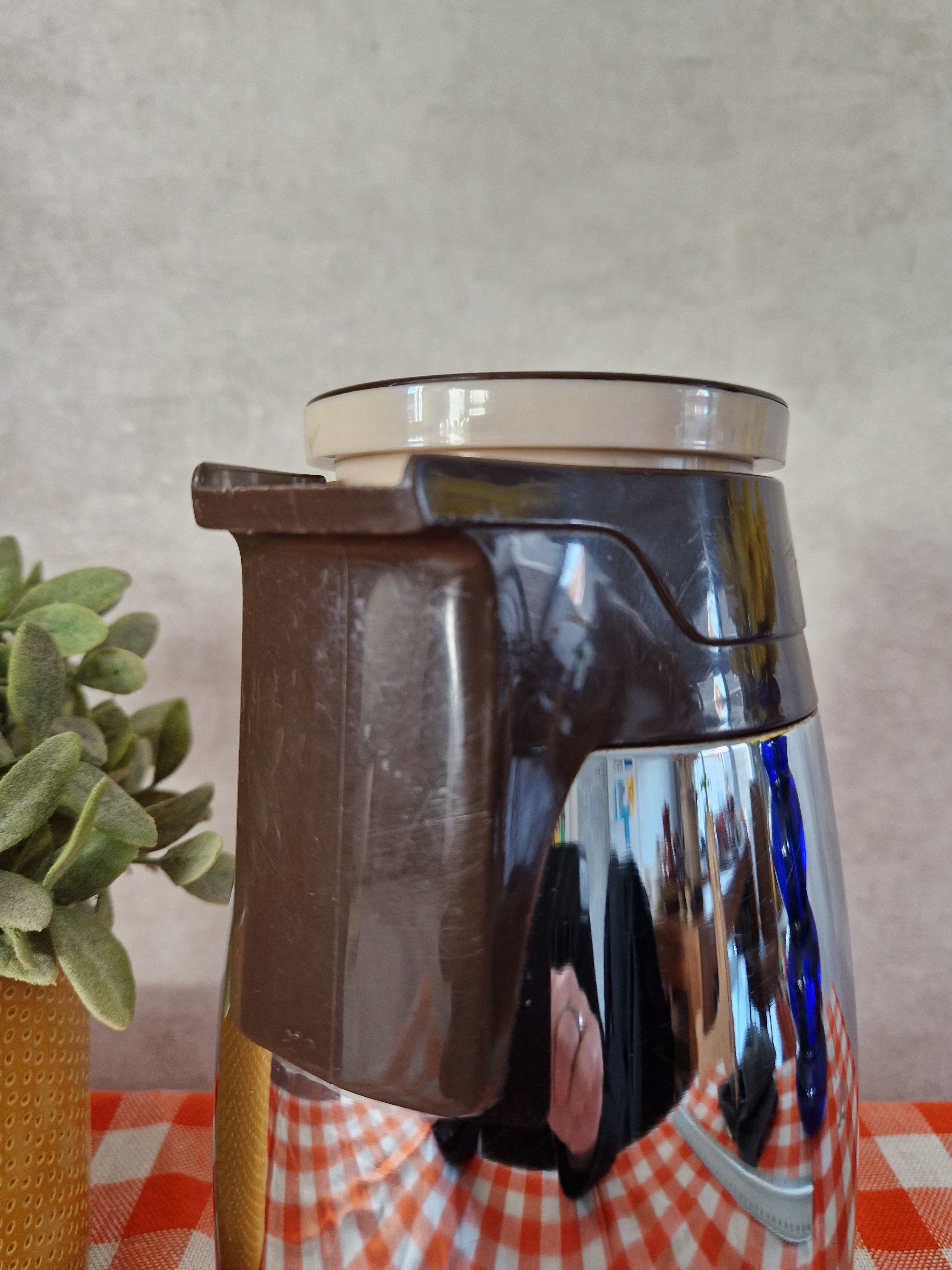 Jaren 60 Dr. Zimmermann thermoskan chroom / bruin