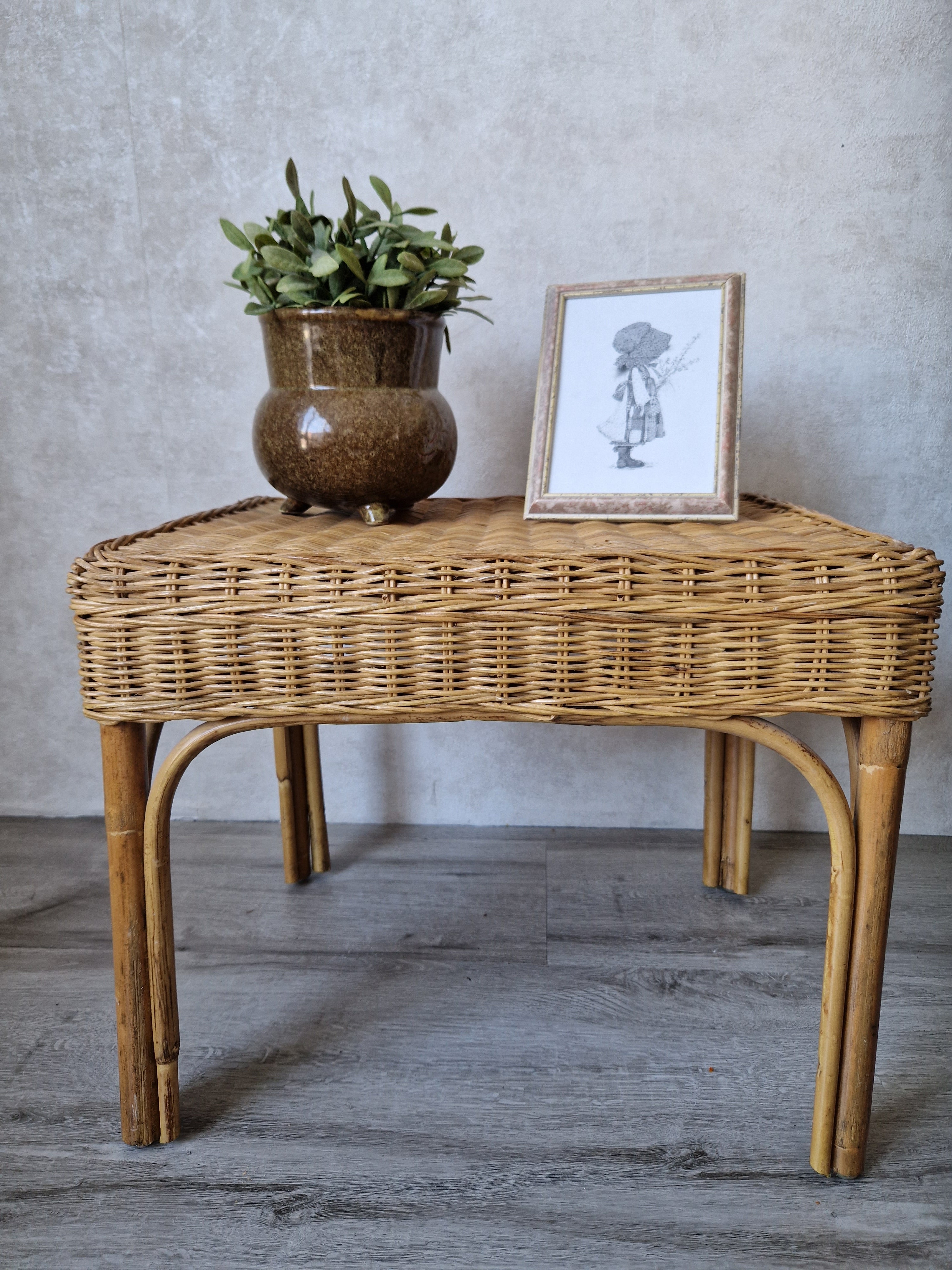 Rotan bijzettafel rechthoekig