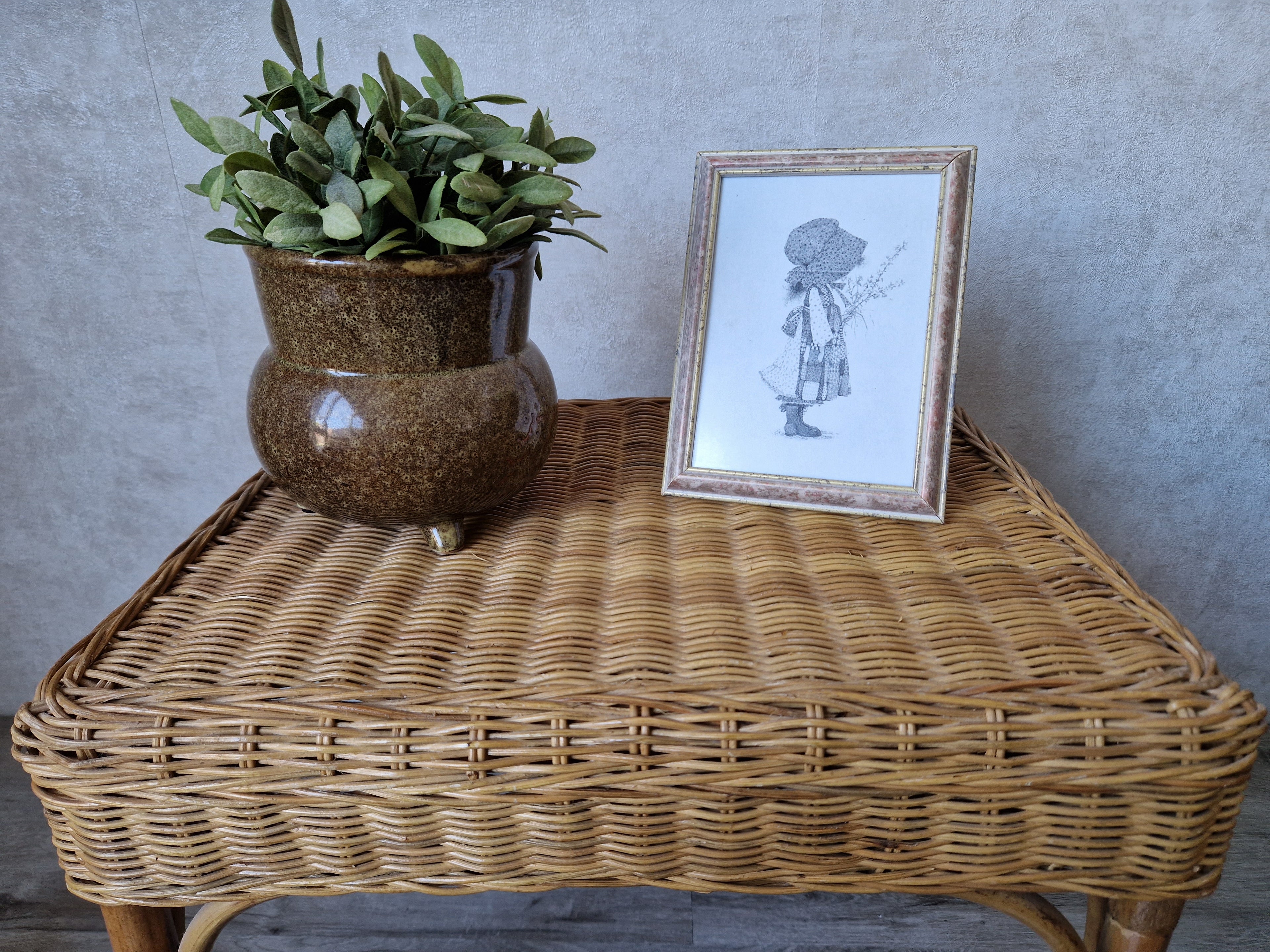 Rotan bijzettafel rechthoekig