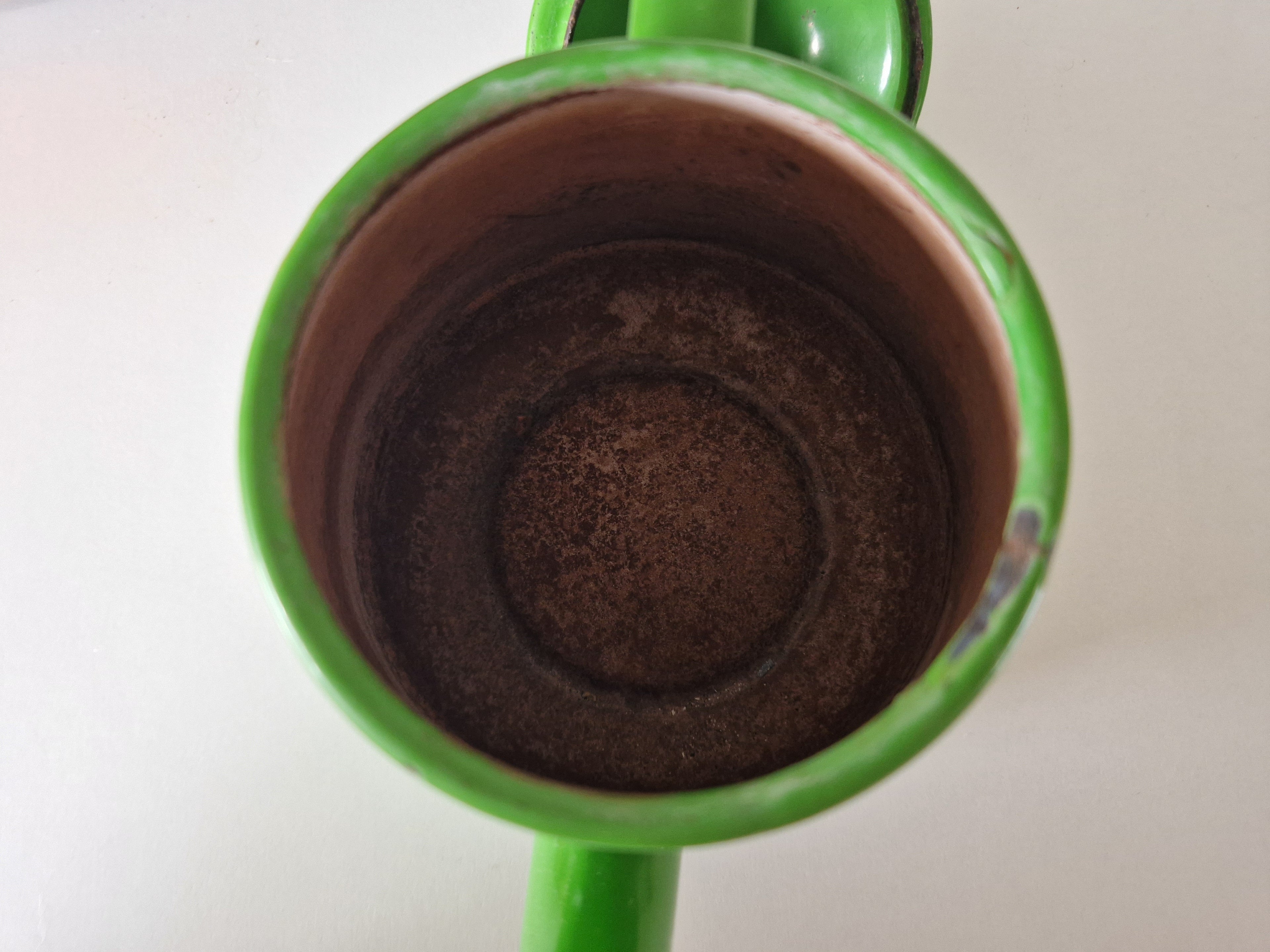 Groen emaille koffiepotje