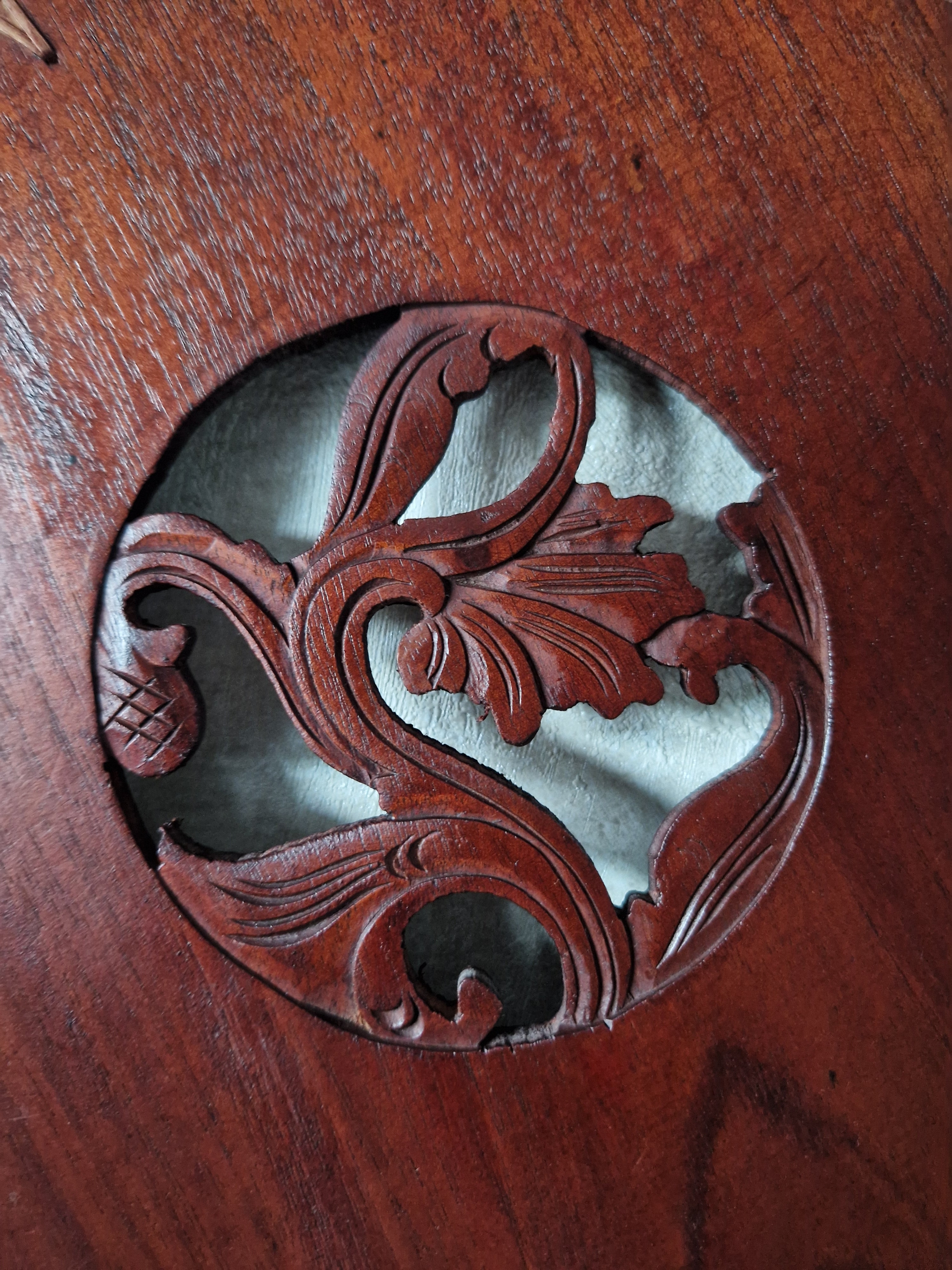 Vintage houten onderzetters met rieten rand