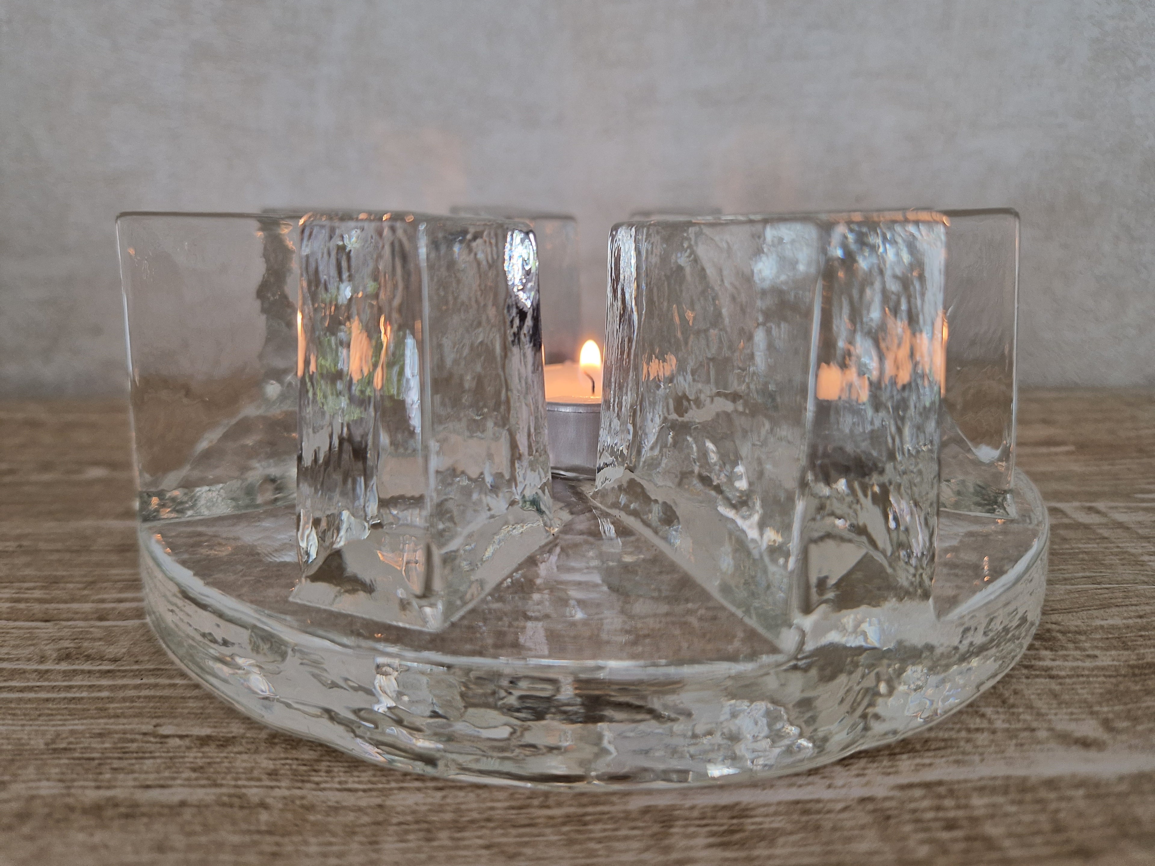 Kosta Boda zware glazen theelicht