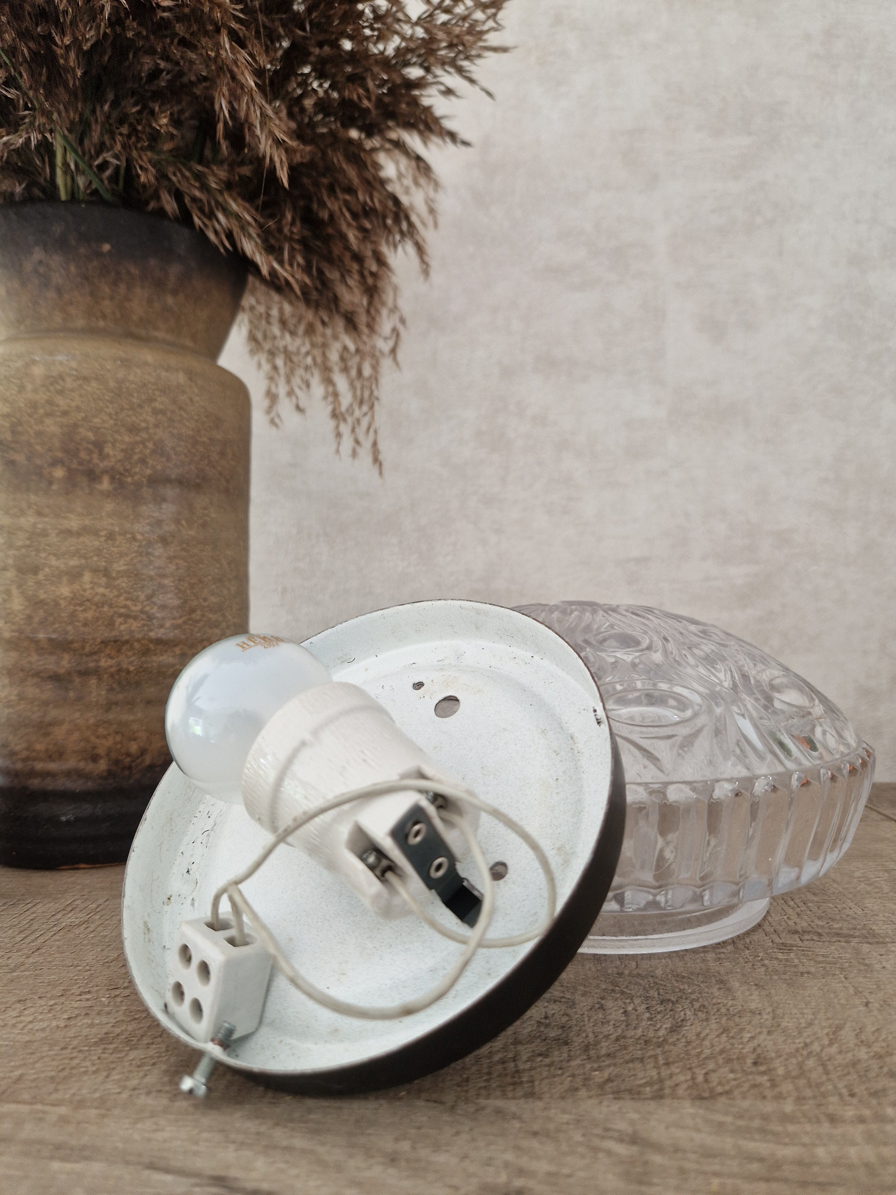 Glazen plafonnière jaren 60