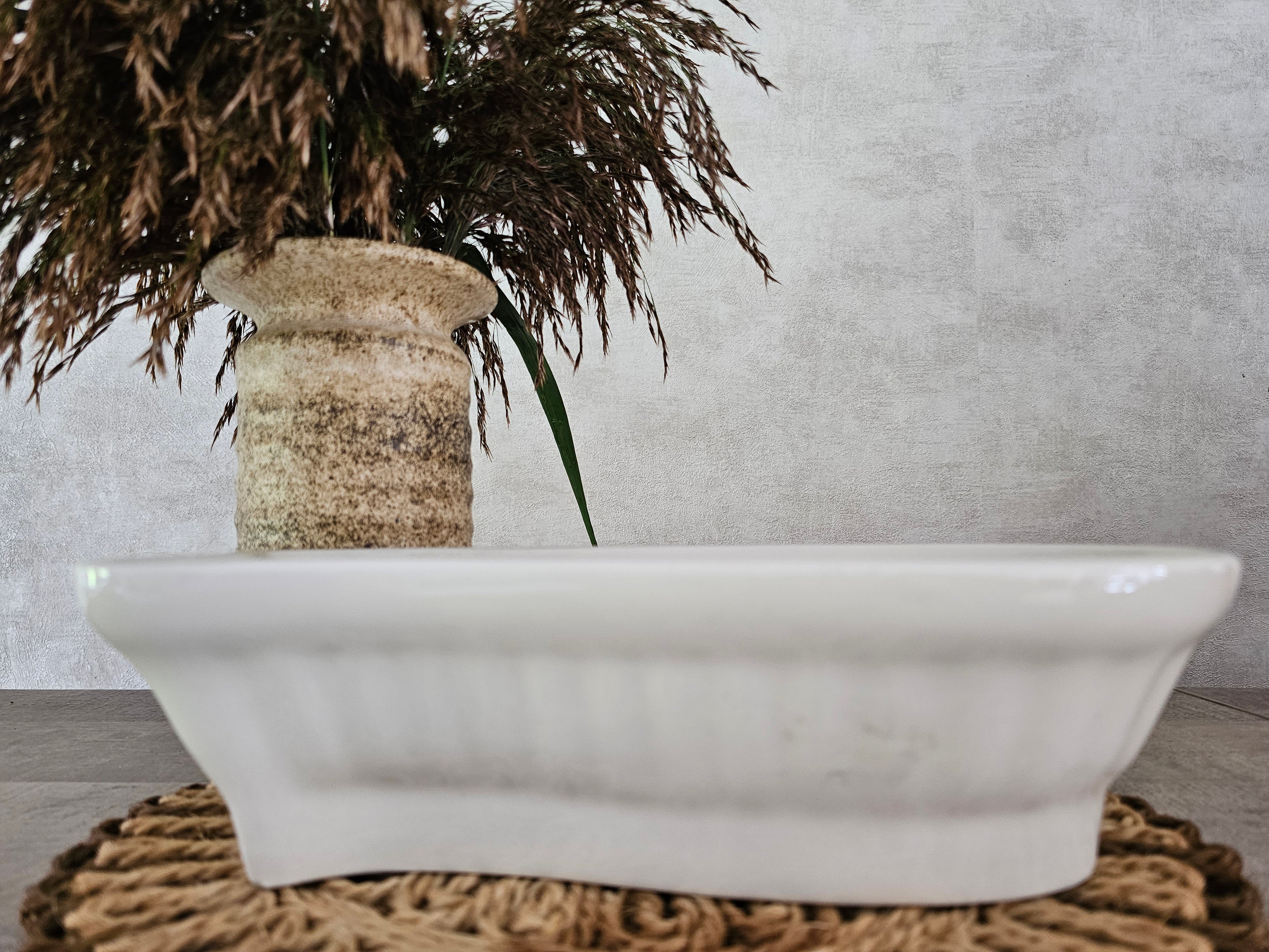 Witte keramiek puddingvorm "vis"