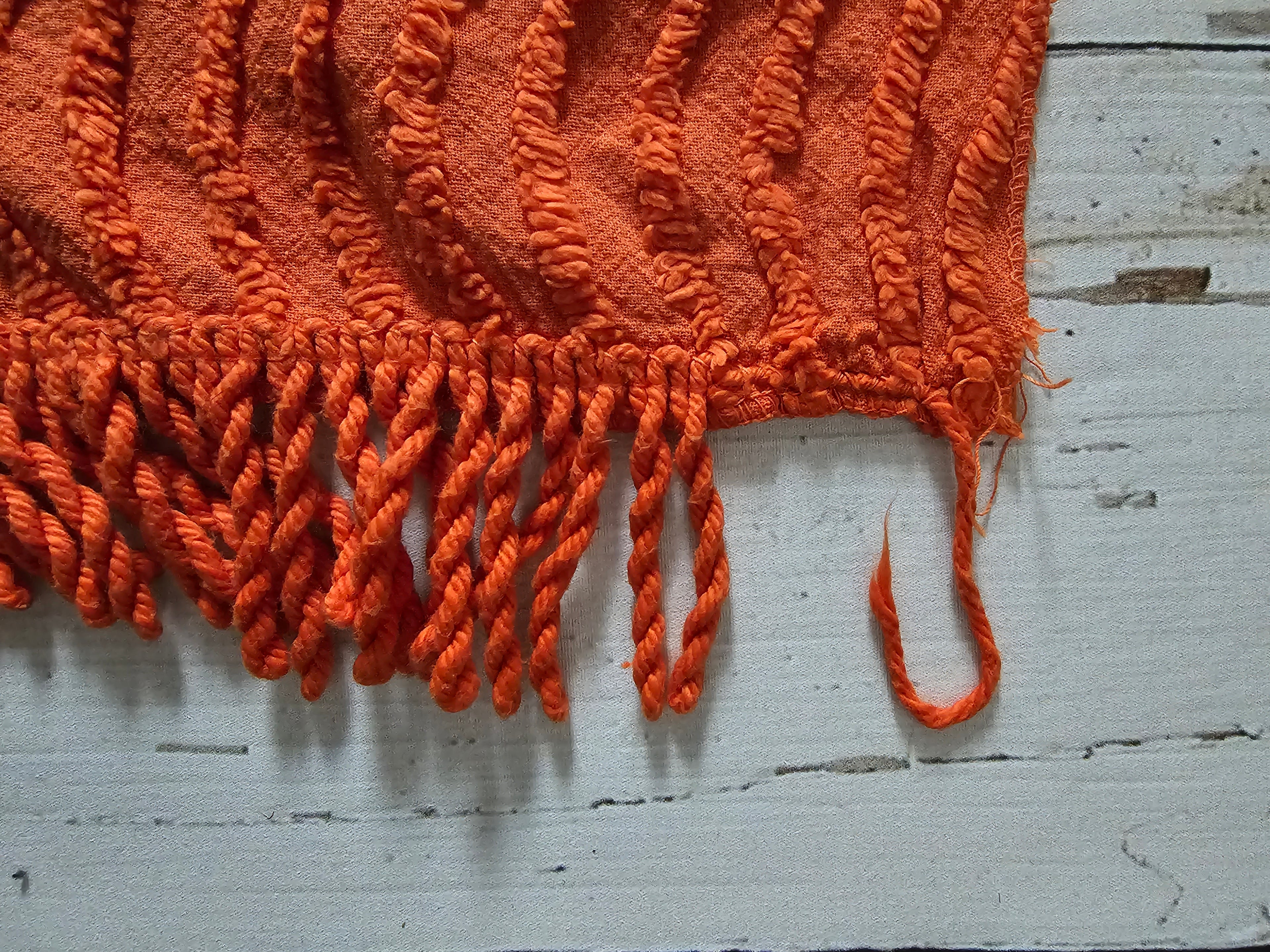 Chenille vintage oranje sprei