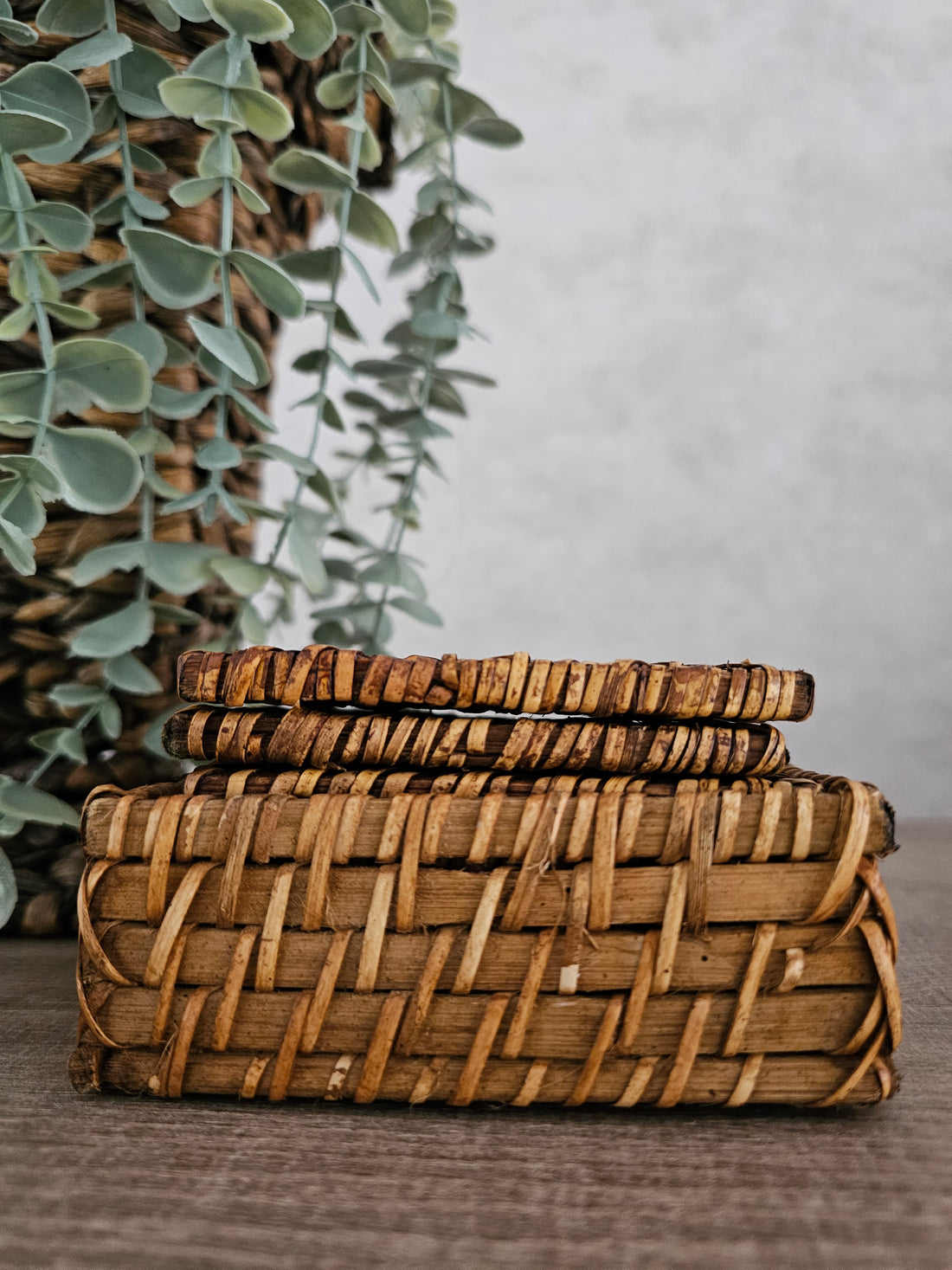 Rotan vierkante onderzetters