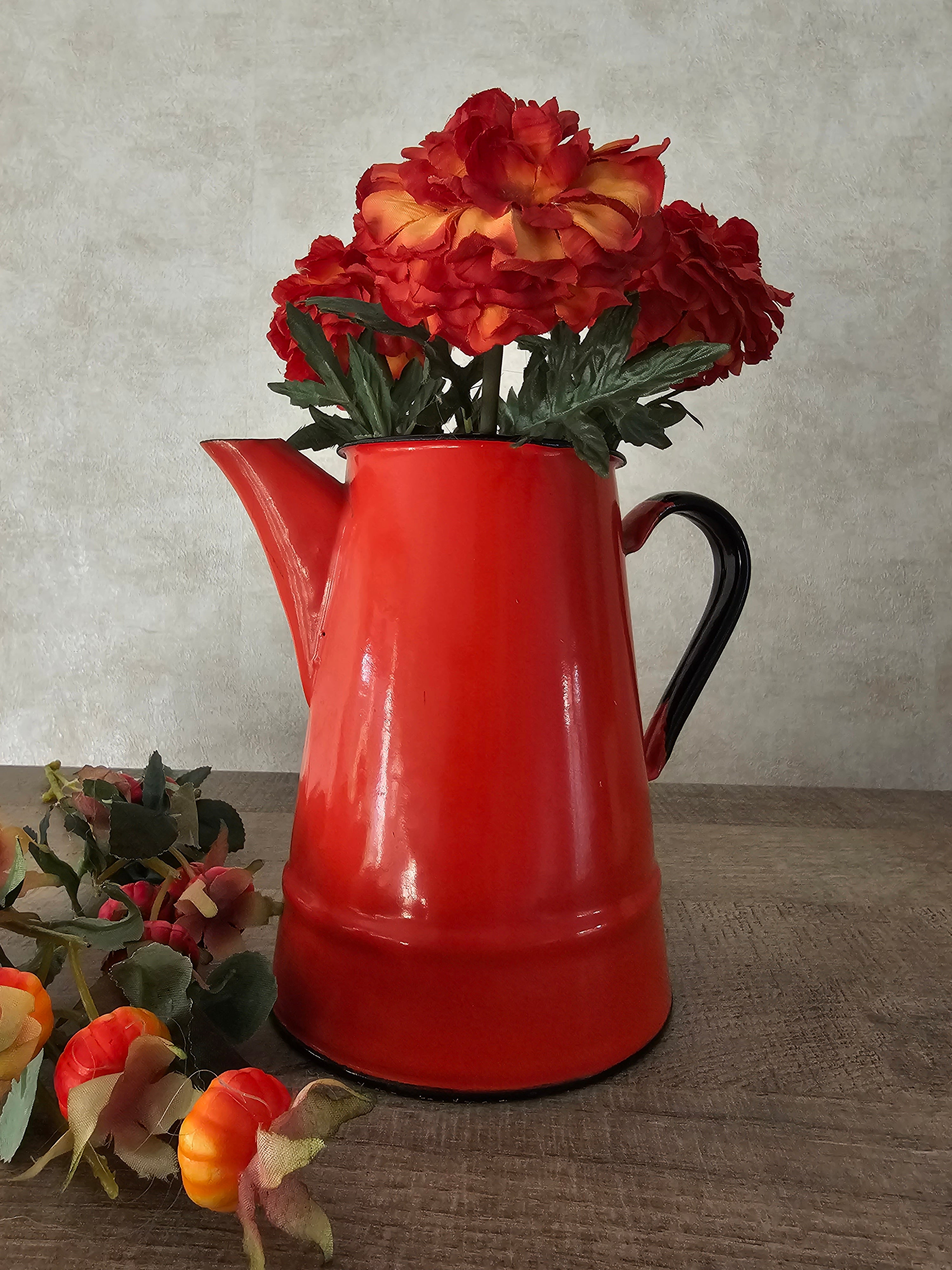 Rode emaille koffiepot