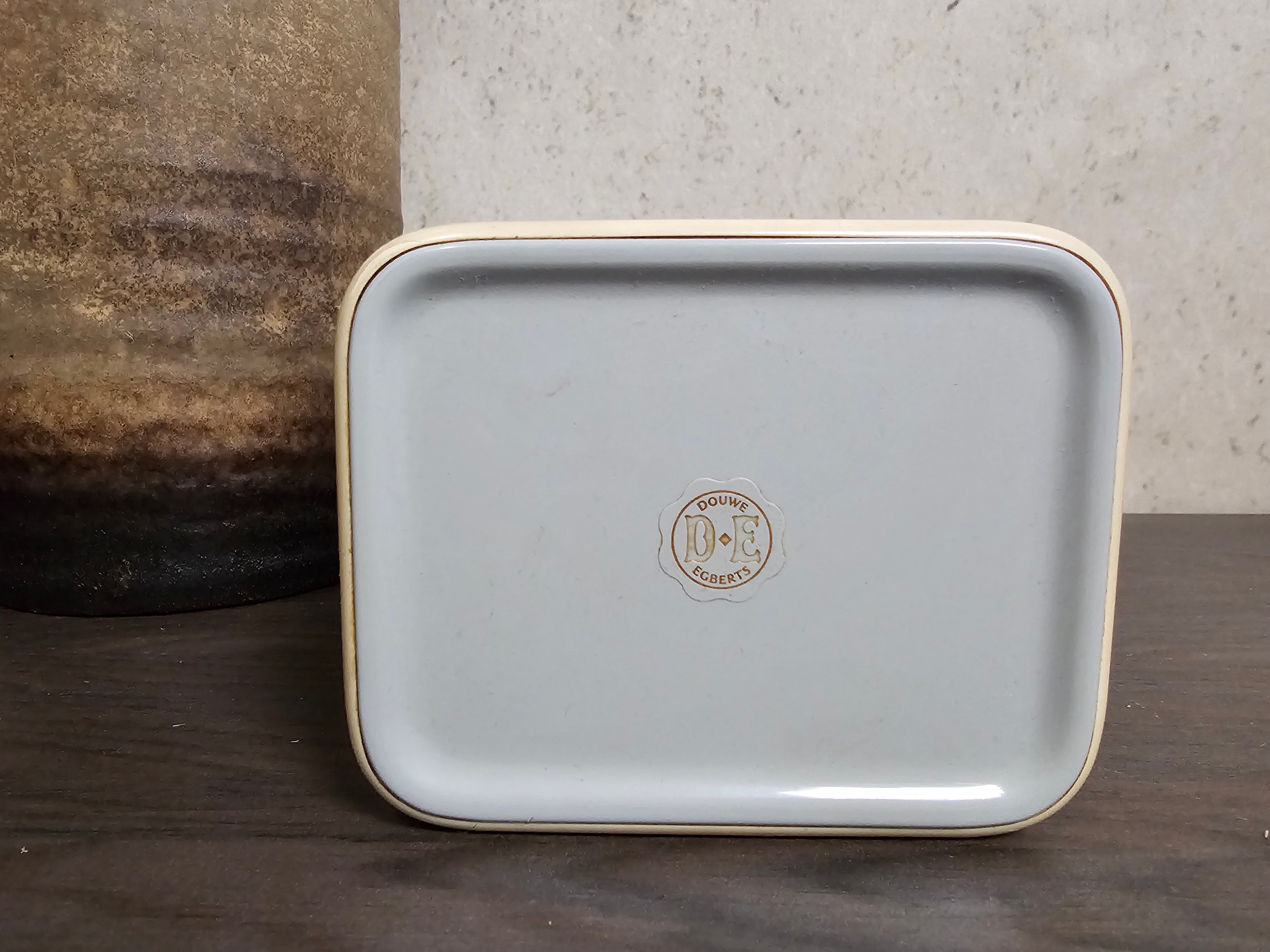Vintage Douwe Egberts voorraadpot grijs