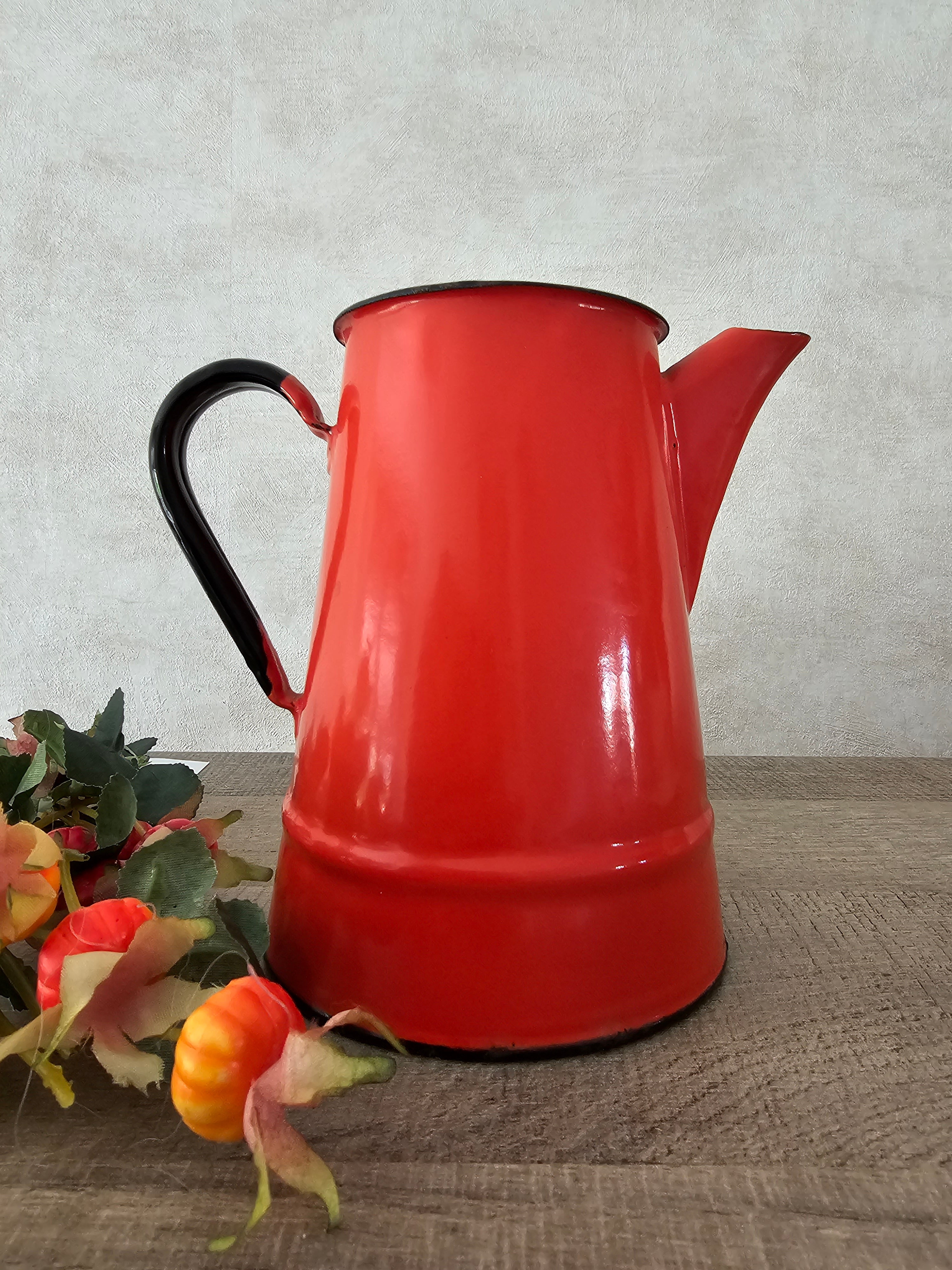 Rode emaille koffiepot