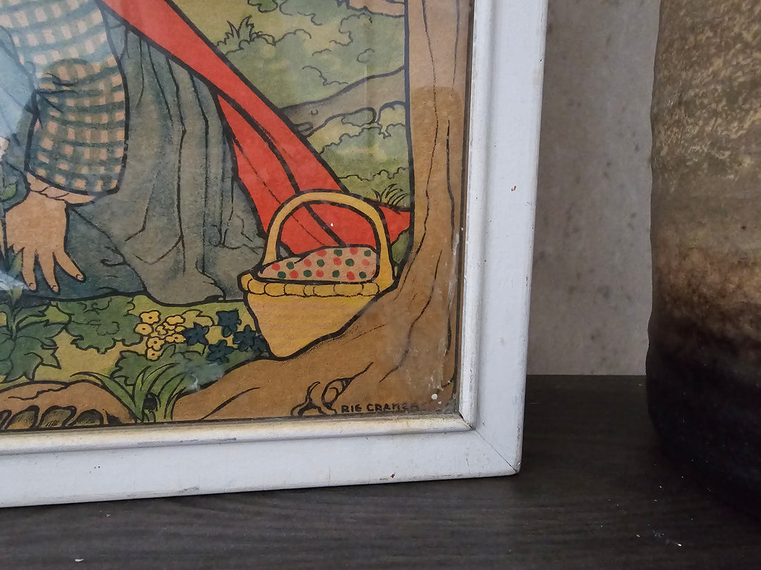 Rie Cramer ingelijste prent "Roodkapje"