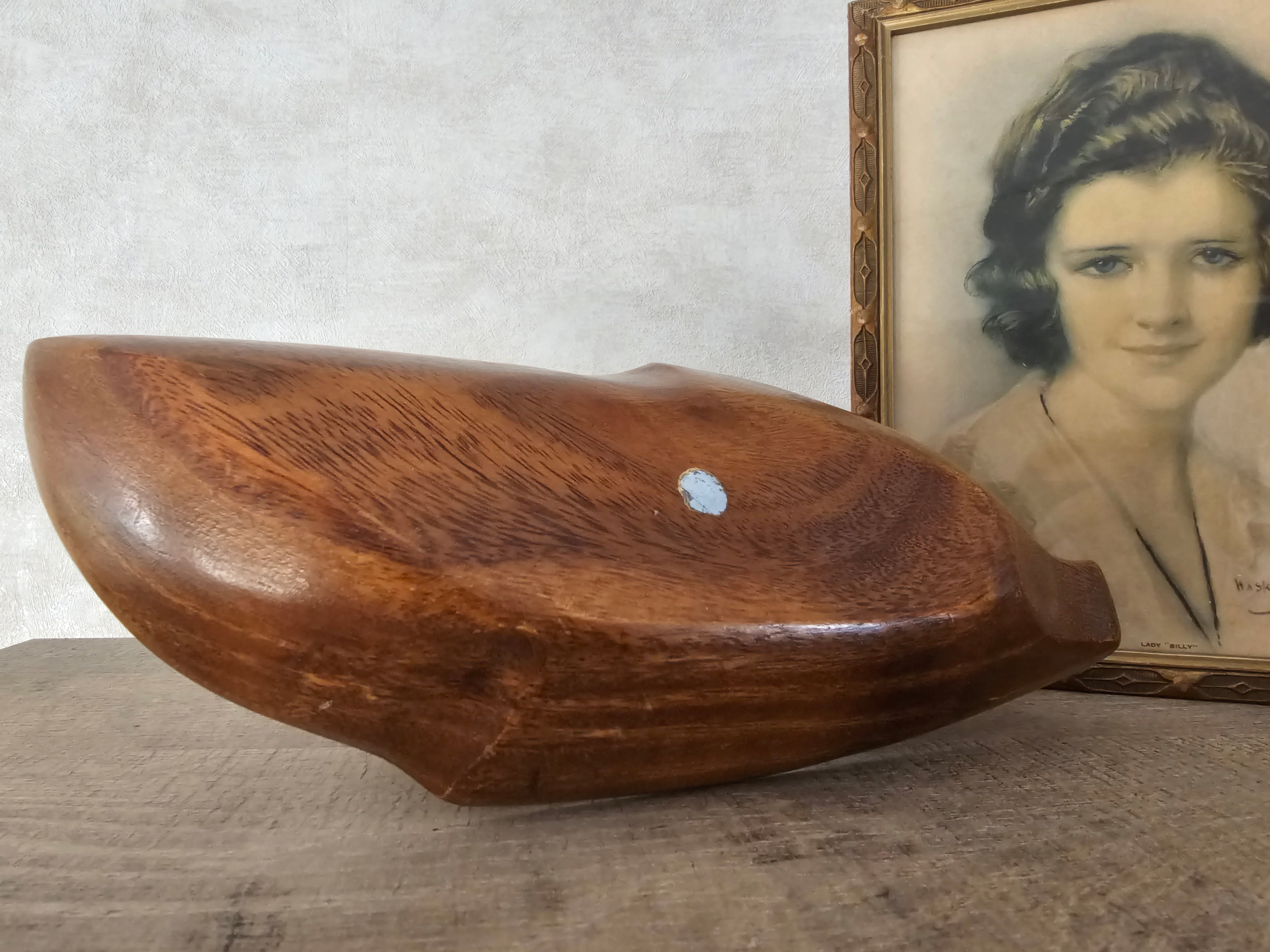 Vintage teakhouten serveerschaal