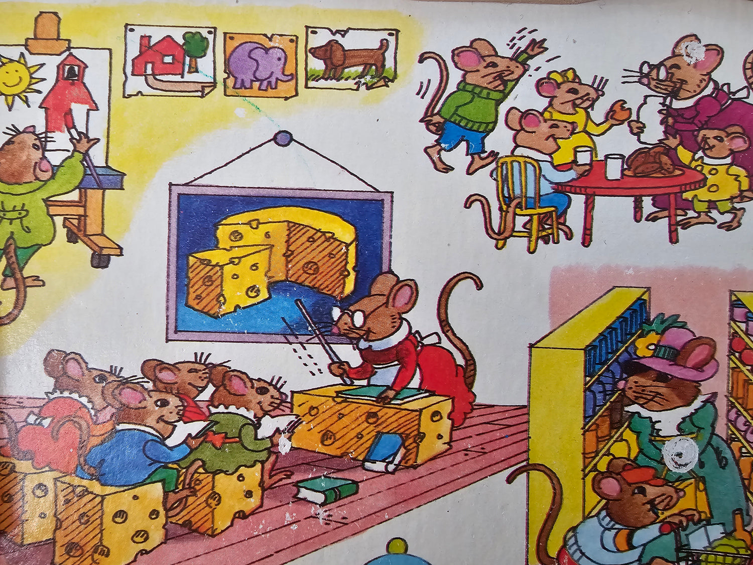 Vintage Fisher price houten puzzel met klok