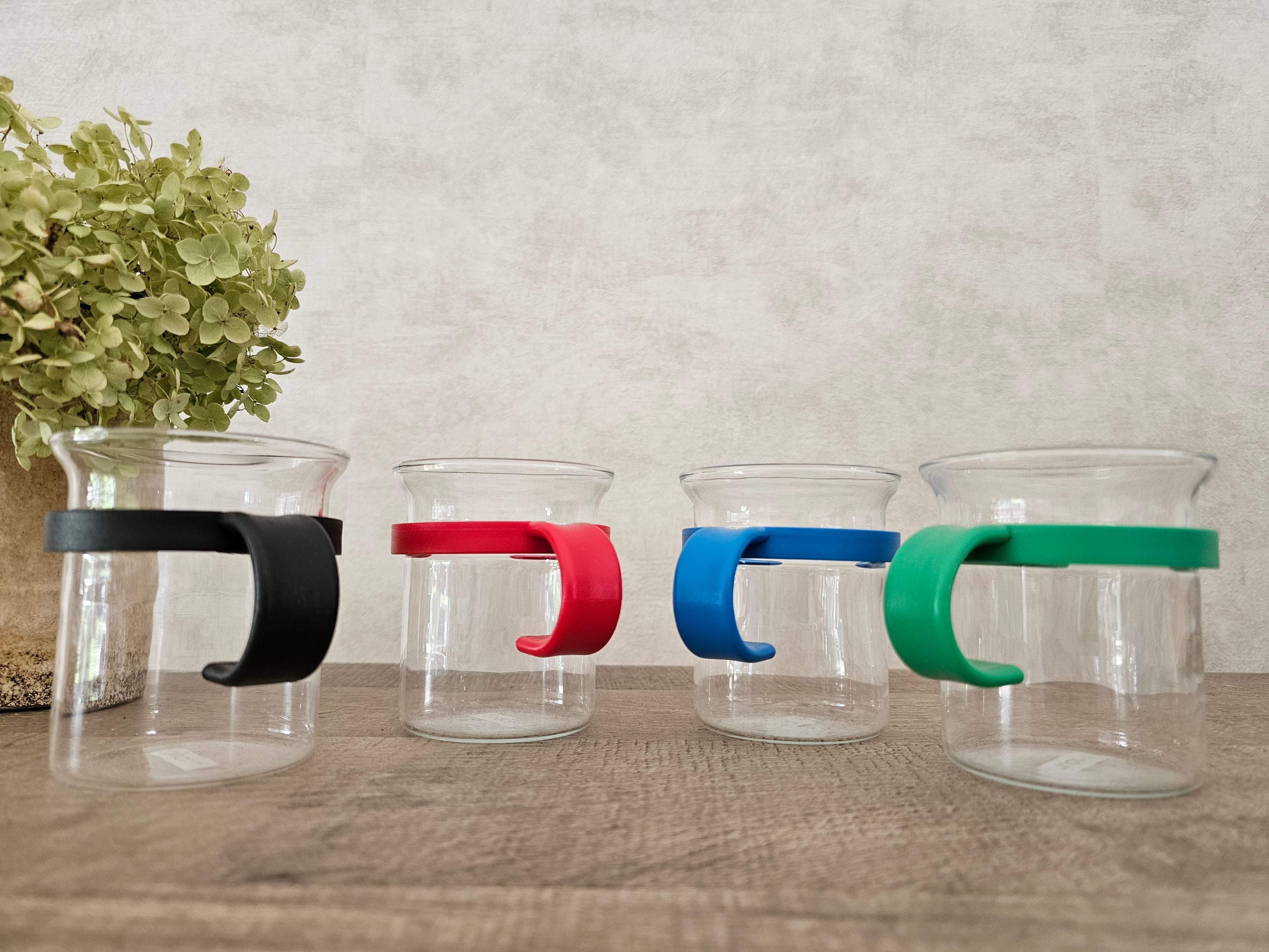 Bodum theeglazen gekleurd handvat