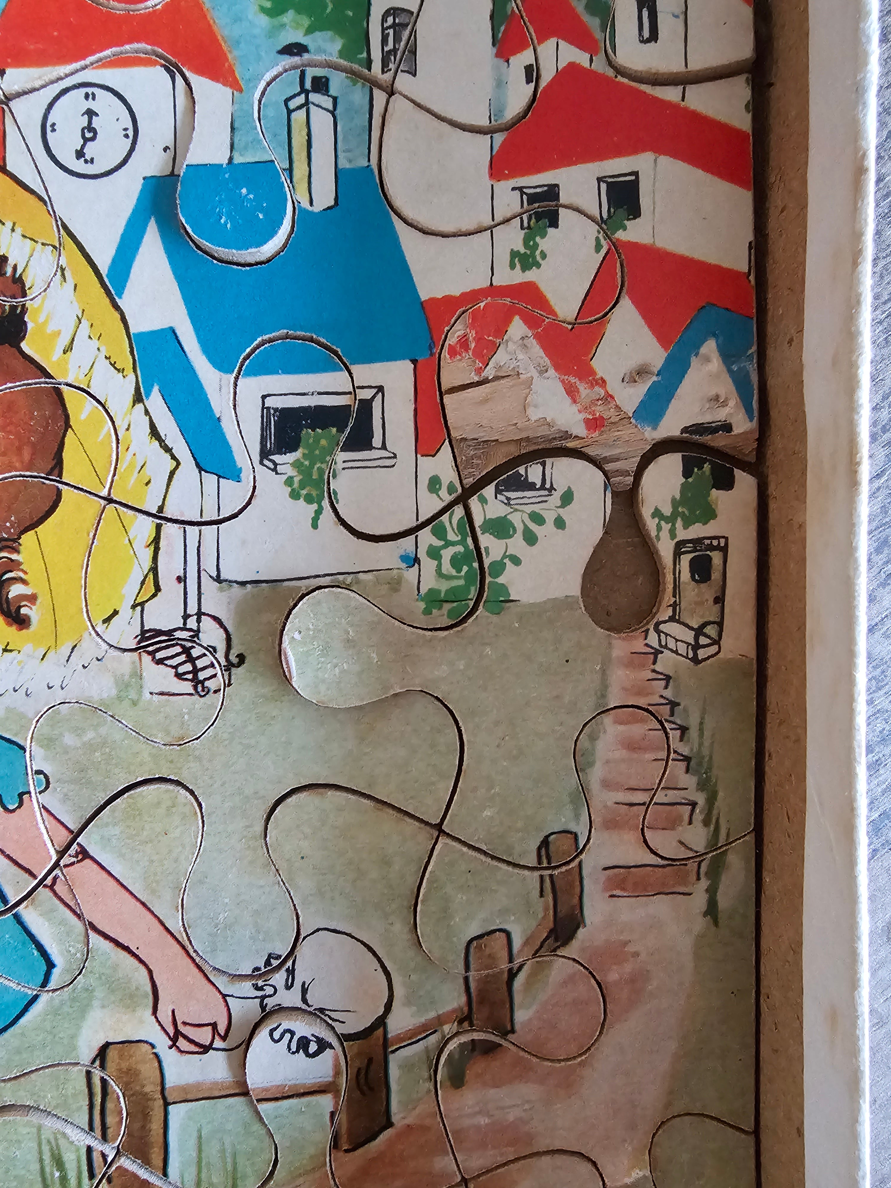 Vintage houten puzzel 2x