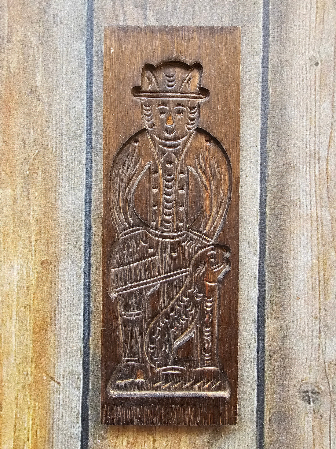 Speculaasplank man met hond