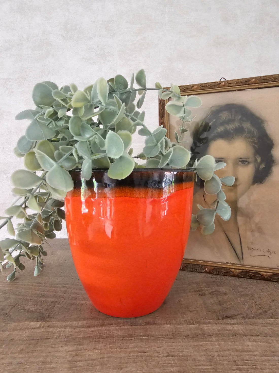 Retro bloempot oranje