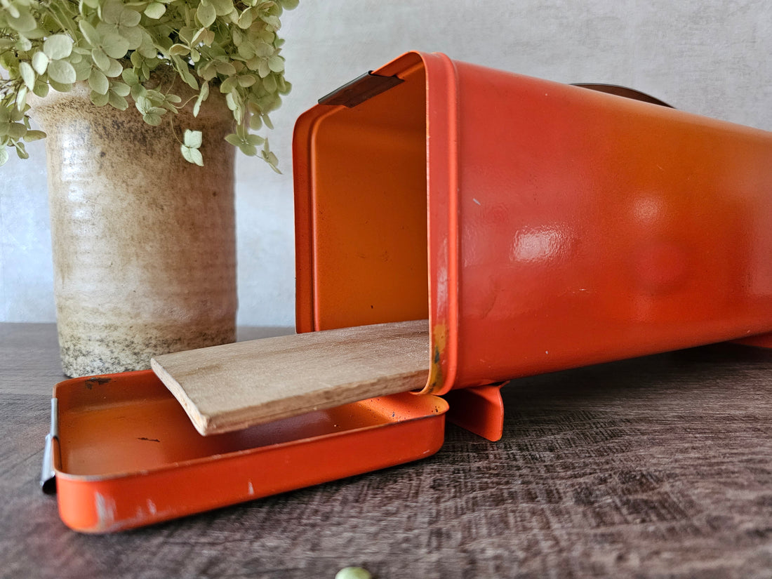 Brabantia vintage oranje gevlamd koektrommel