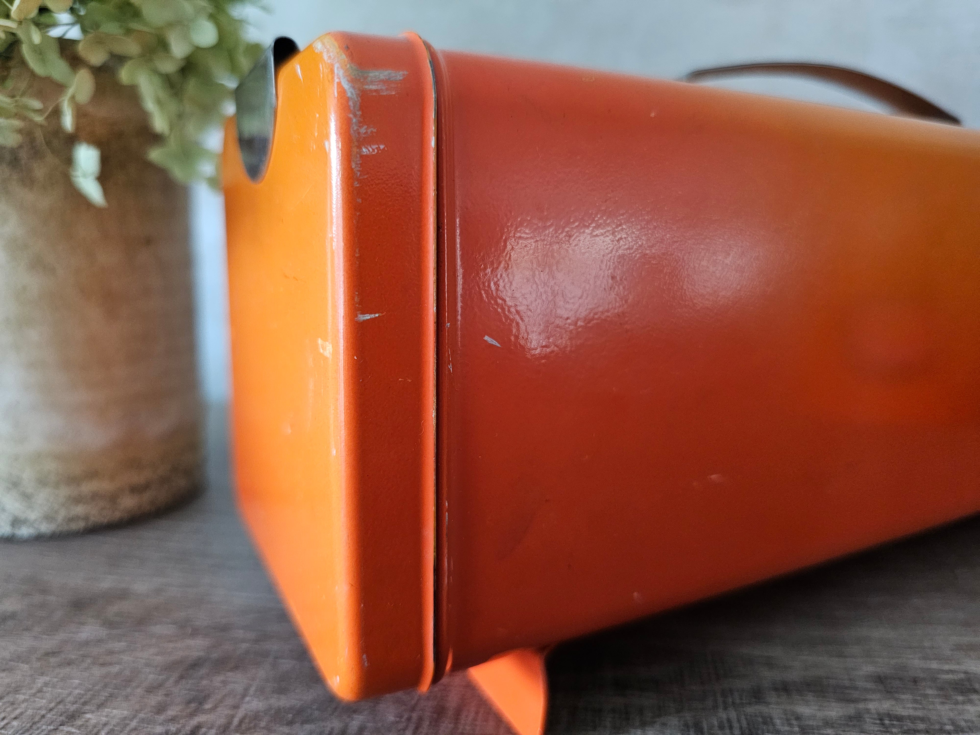Brabantia vintage oranje gevlamd koektrommel