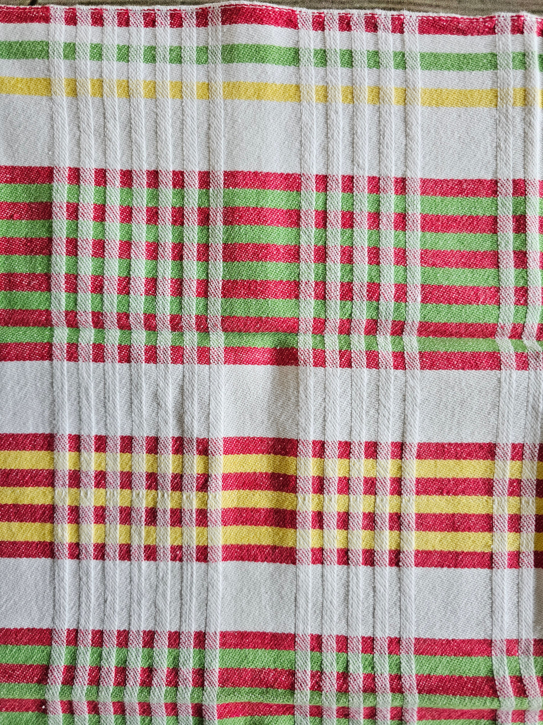 Theedoek geruit rood / geel / groen