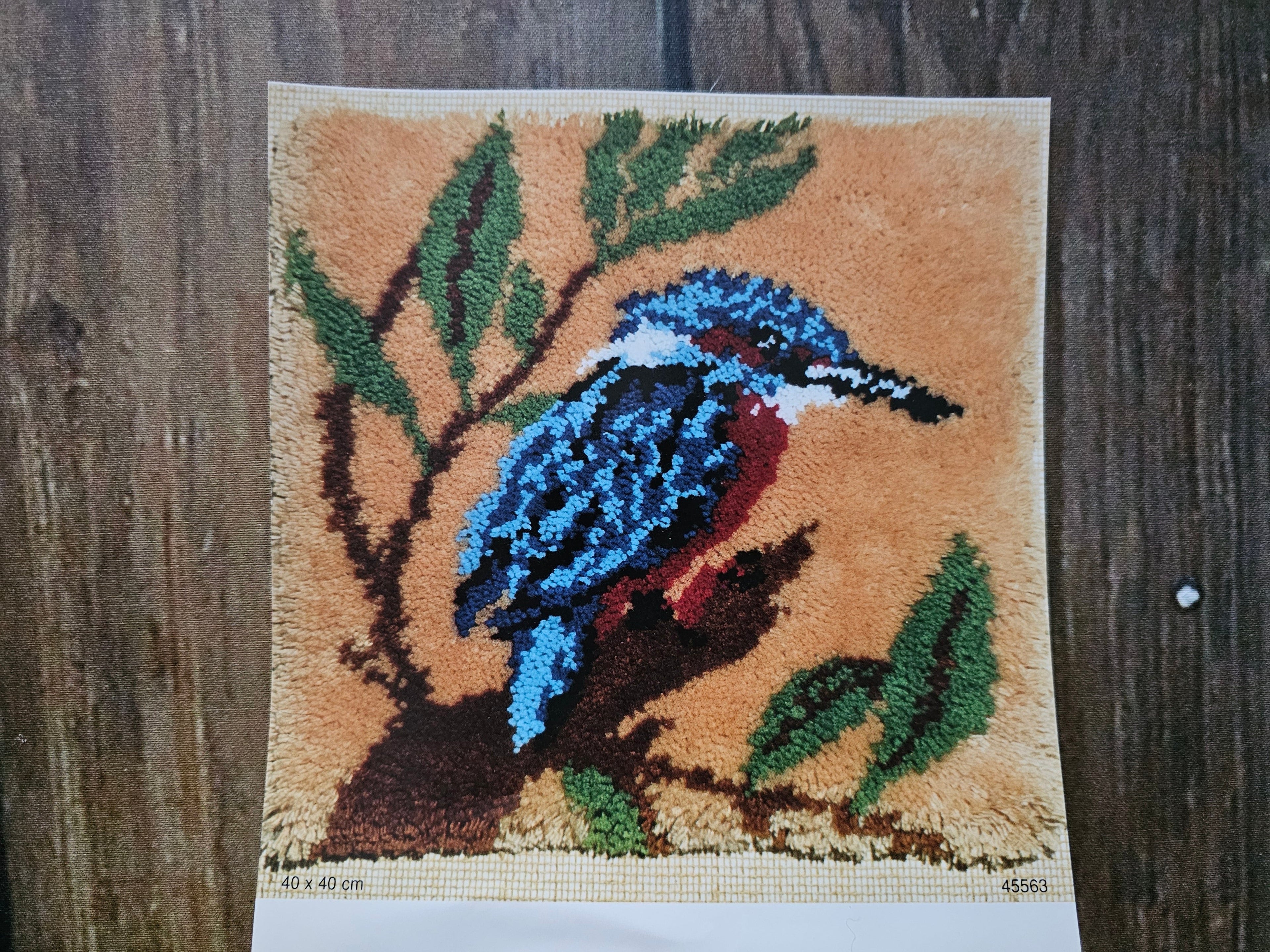 Knoopkussen 40 x 40 cm ijsvogel