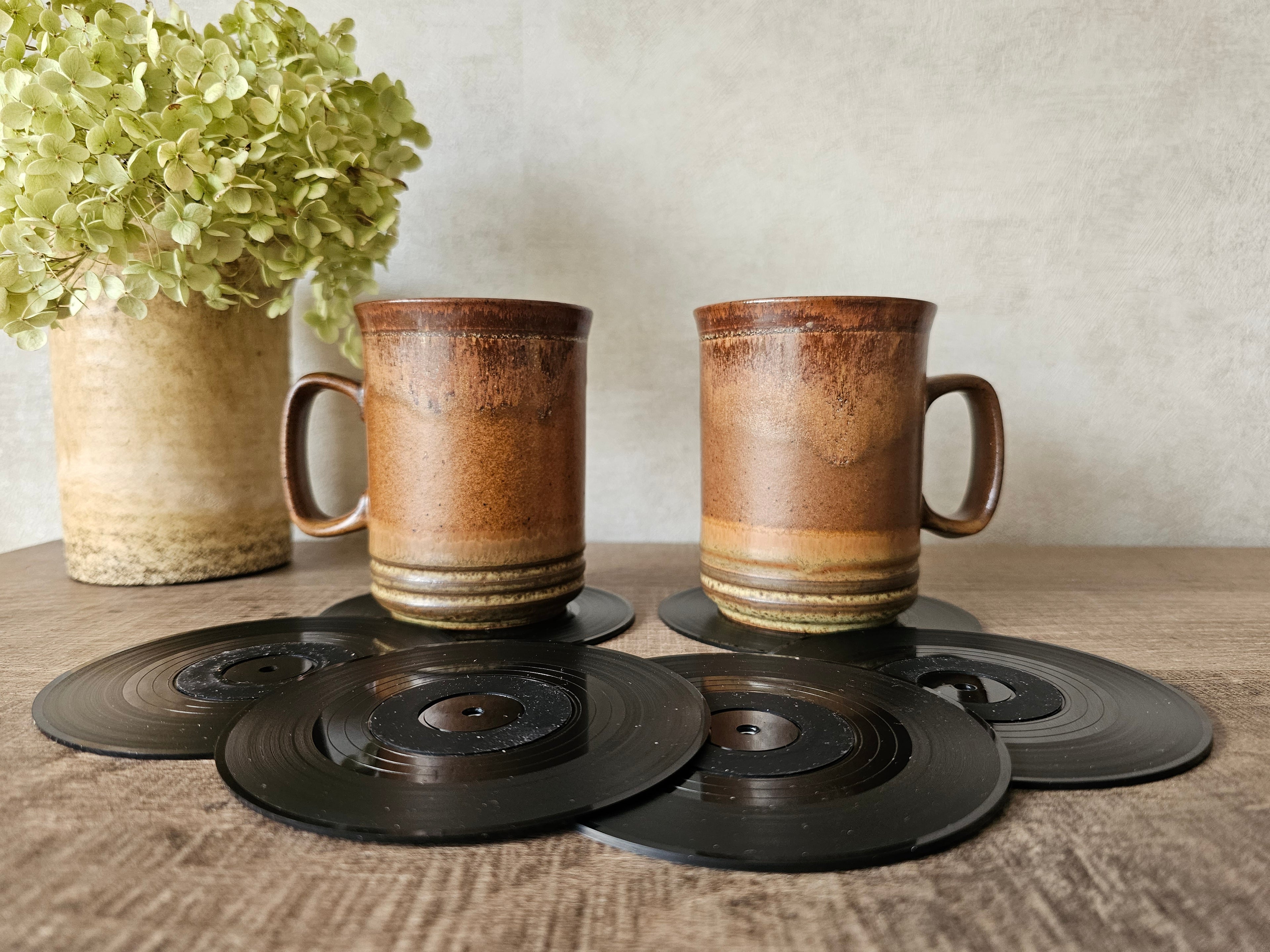 Retro vinyl onderzetters