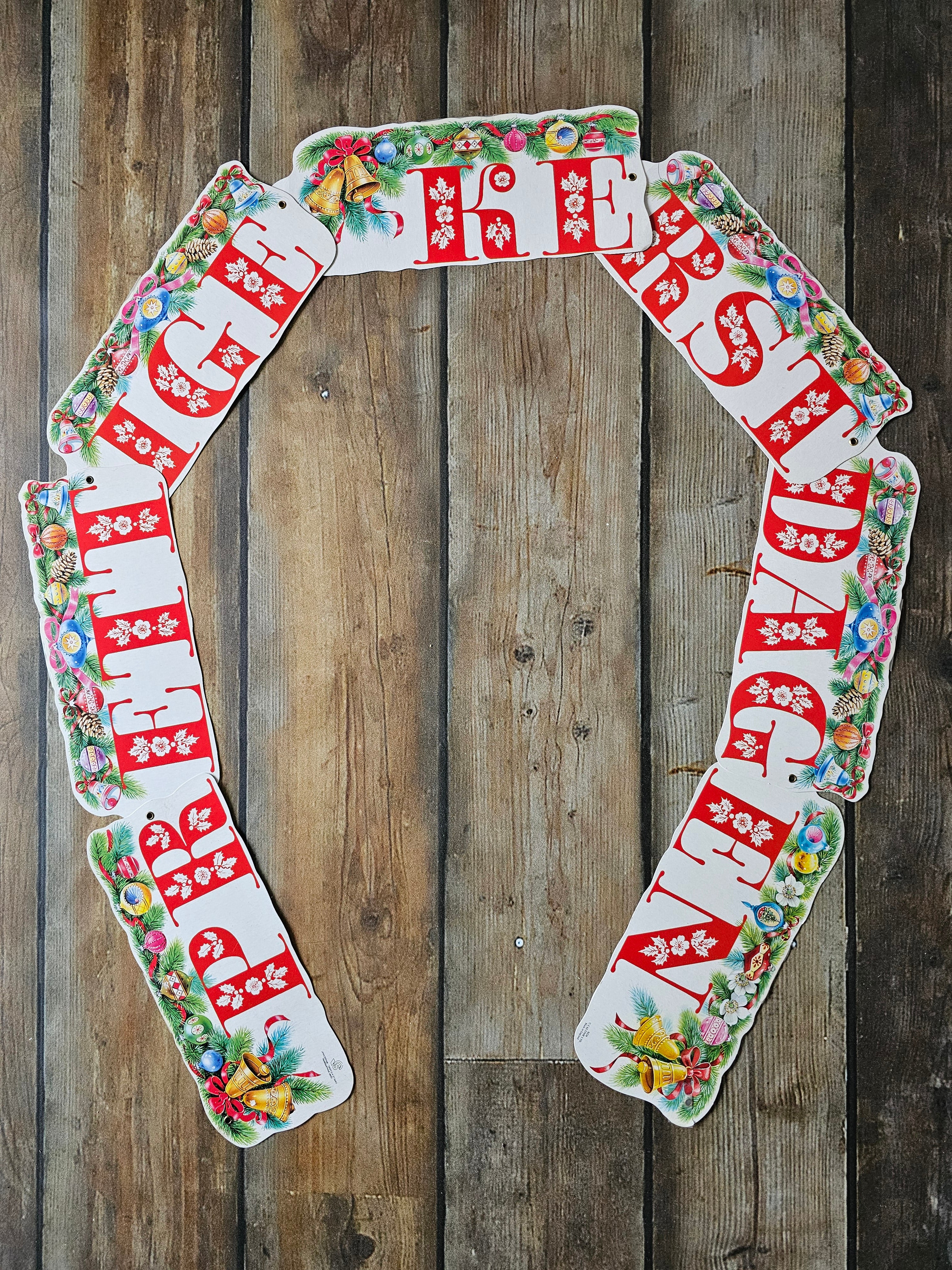 Vintage "Prettige kerstdagen" slinger