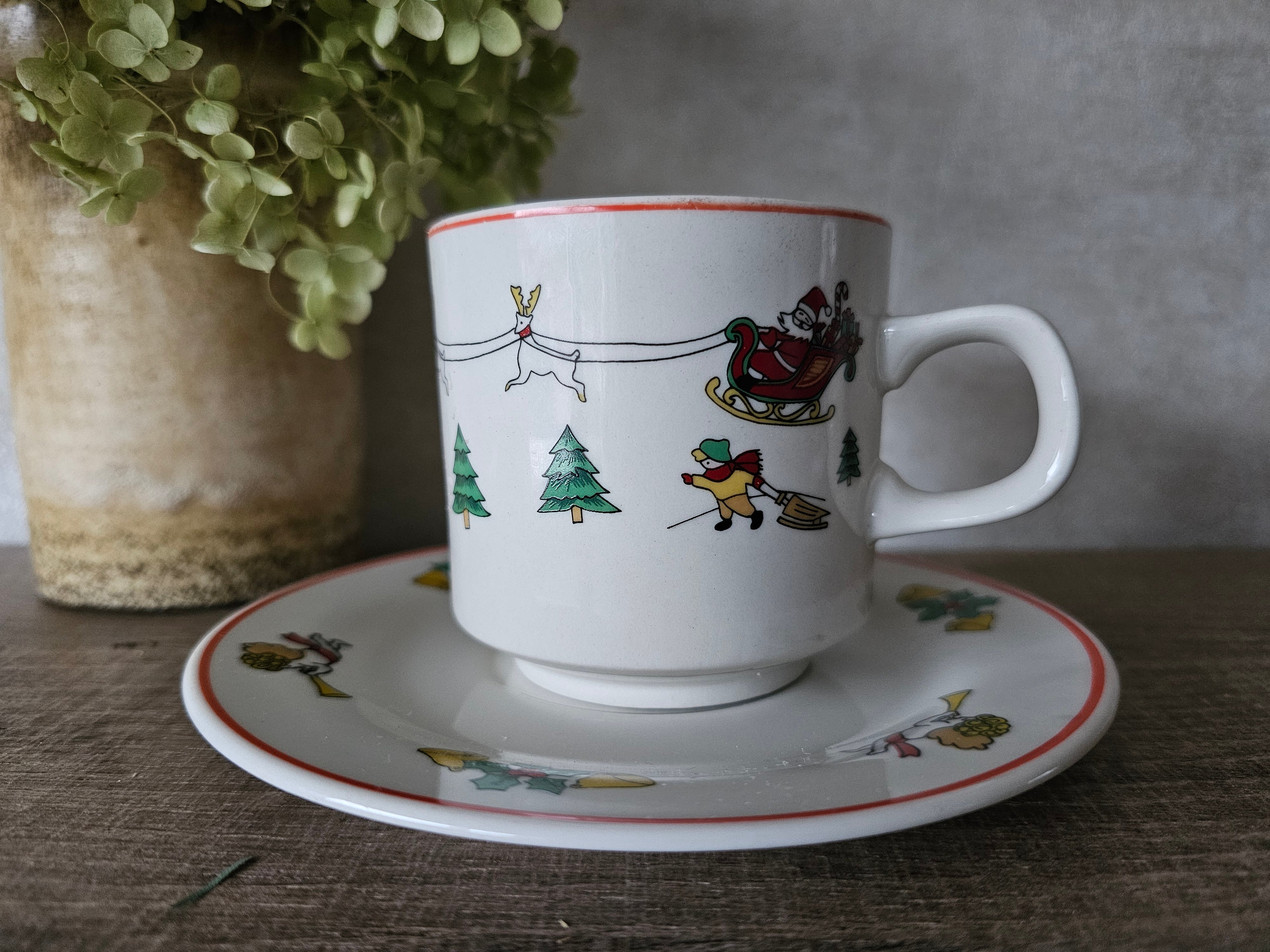 Kerst servies kop en schotel
