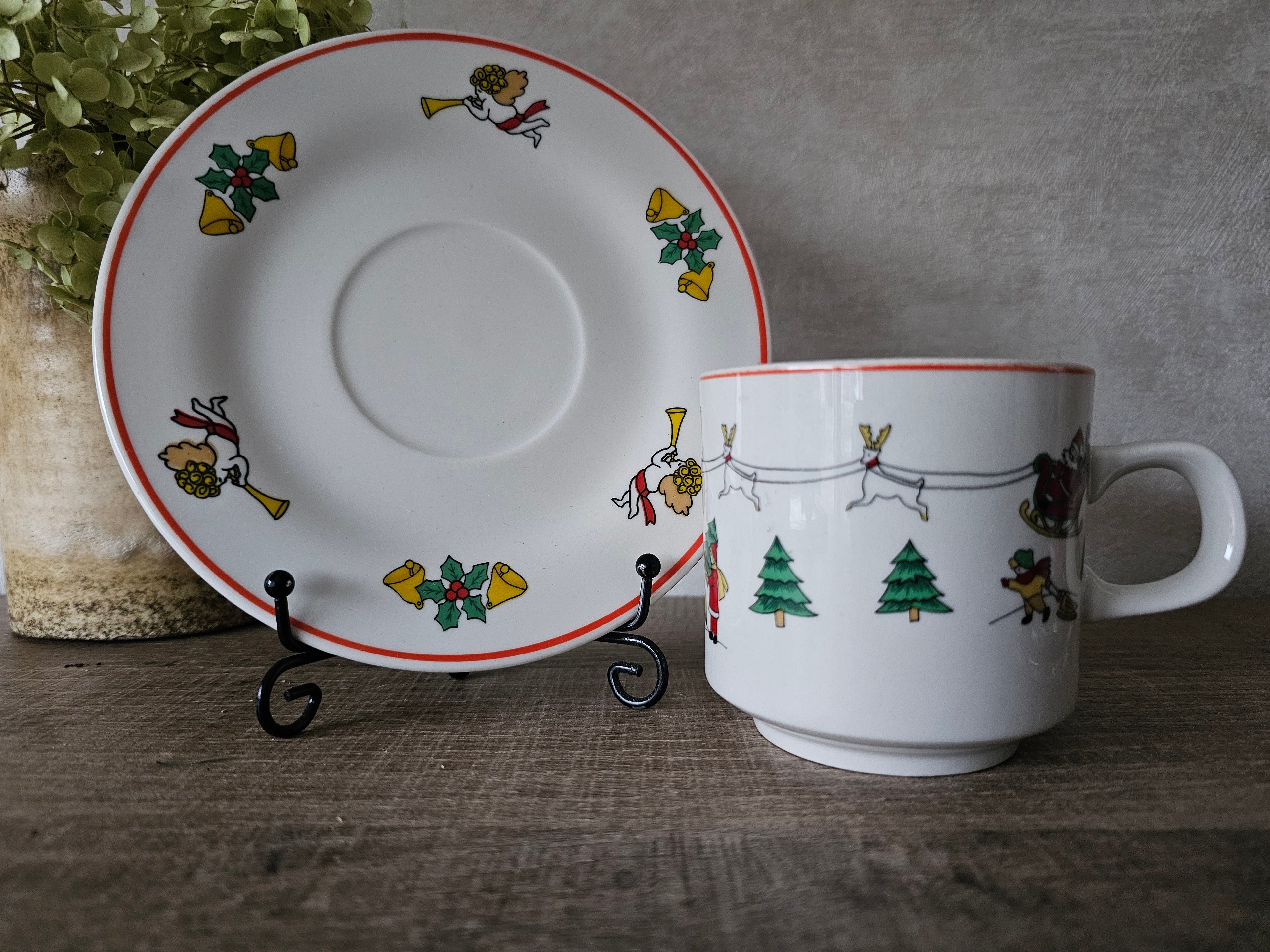 Kerst servies kop en schotel