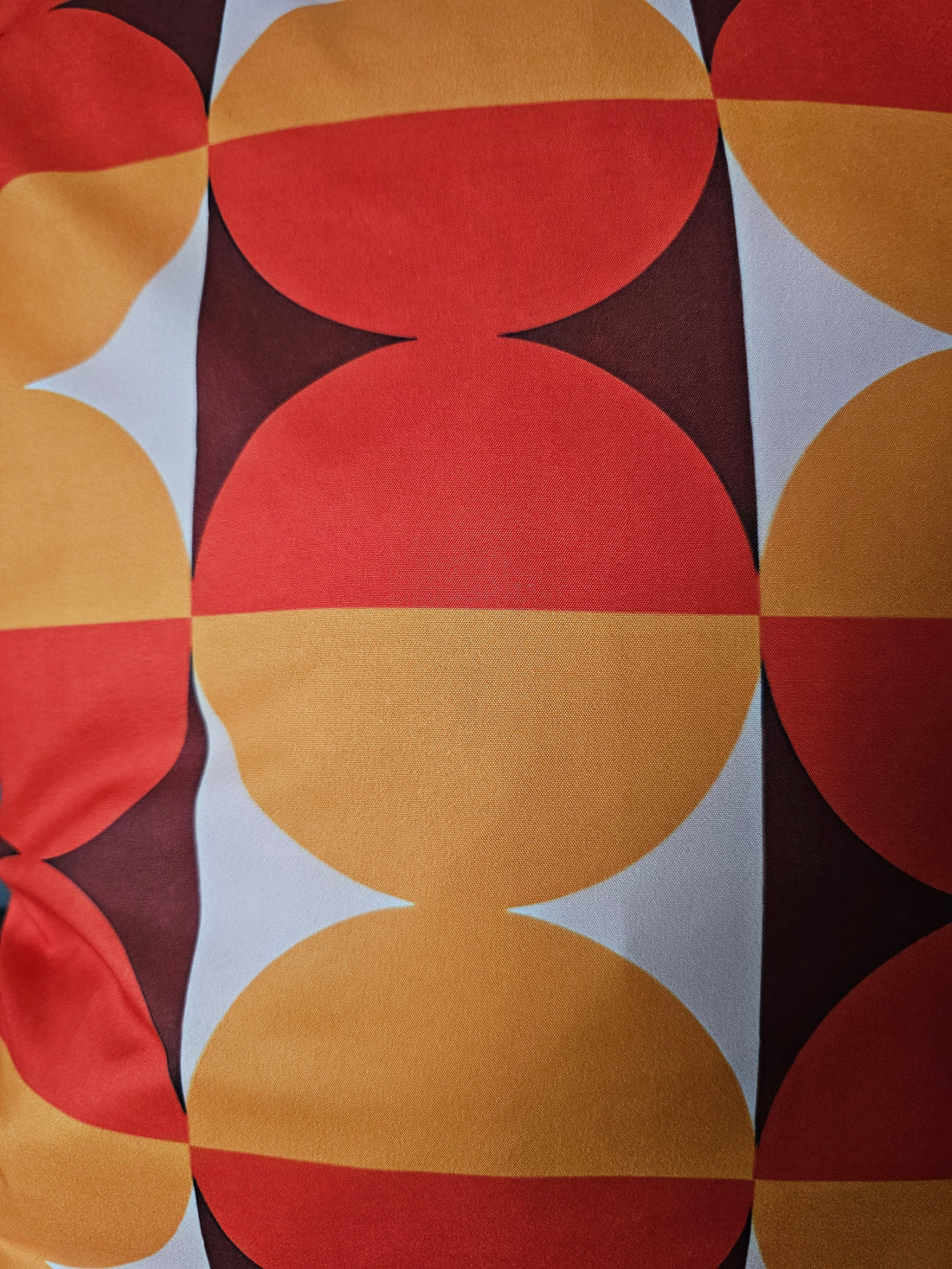 Retro kussenhoes cirkel oranje bruin