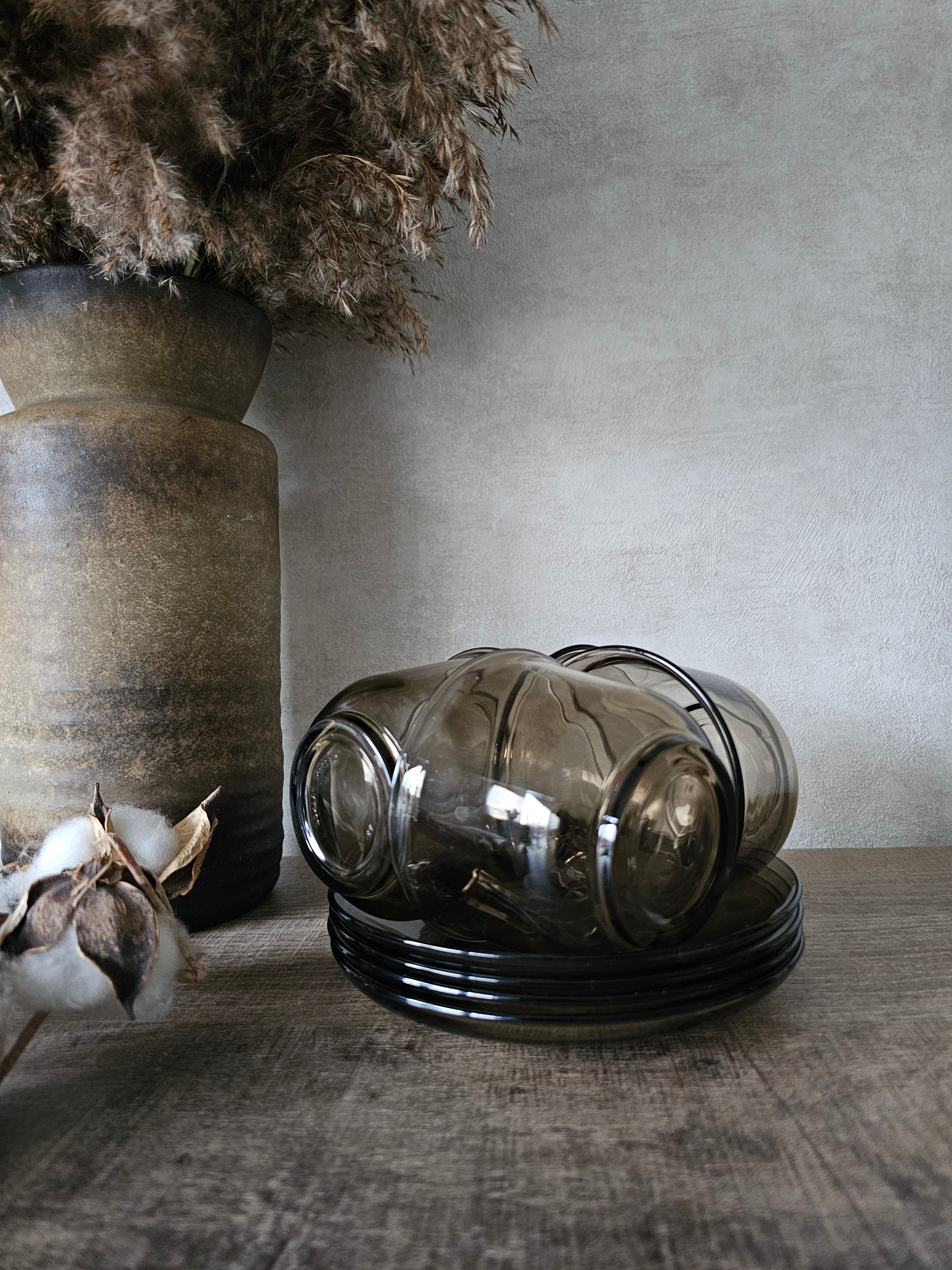 Arcoroc France rookglas koffie kop en schotel groot