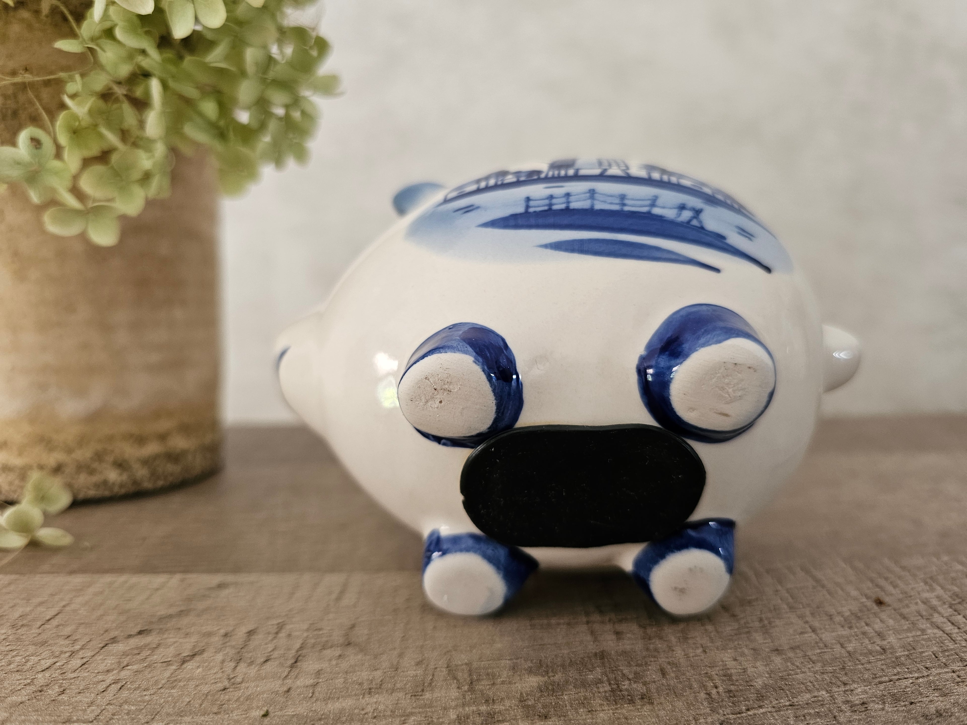 Delfts blauw spaar varken spaarpot