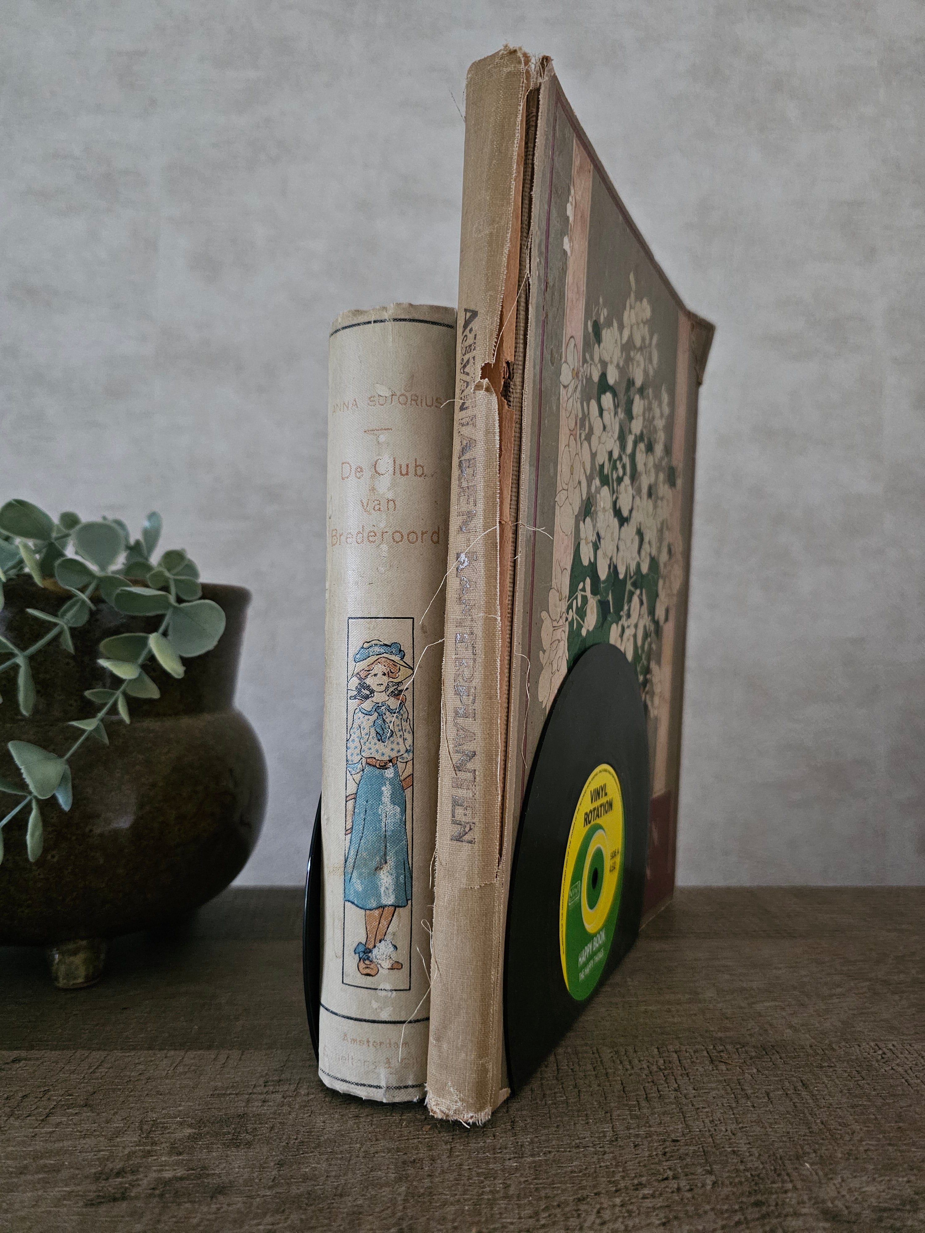 Retro vinyl lp boekensteunen