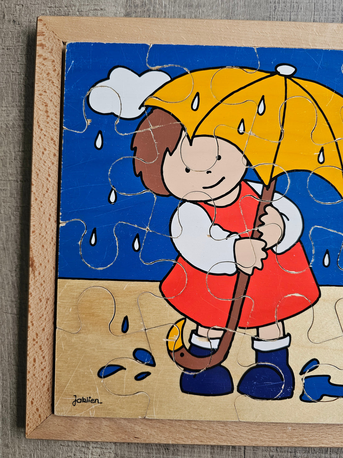 Rolf houten puzzel meisje paraplu