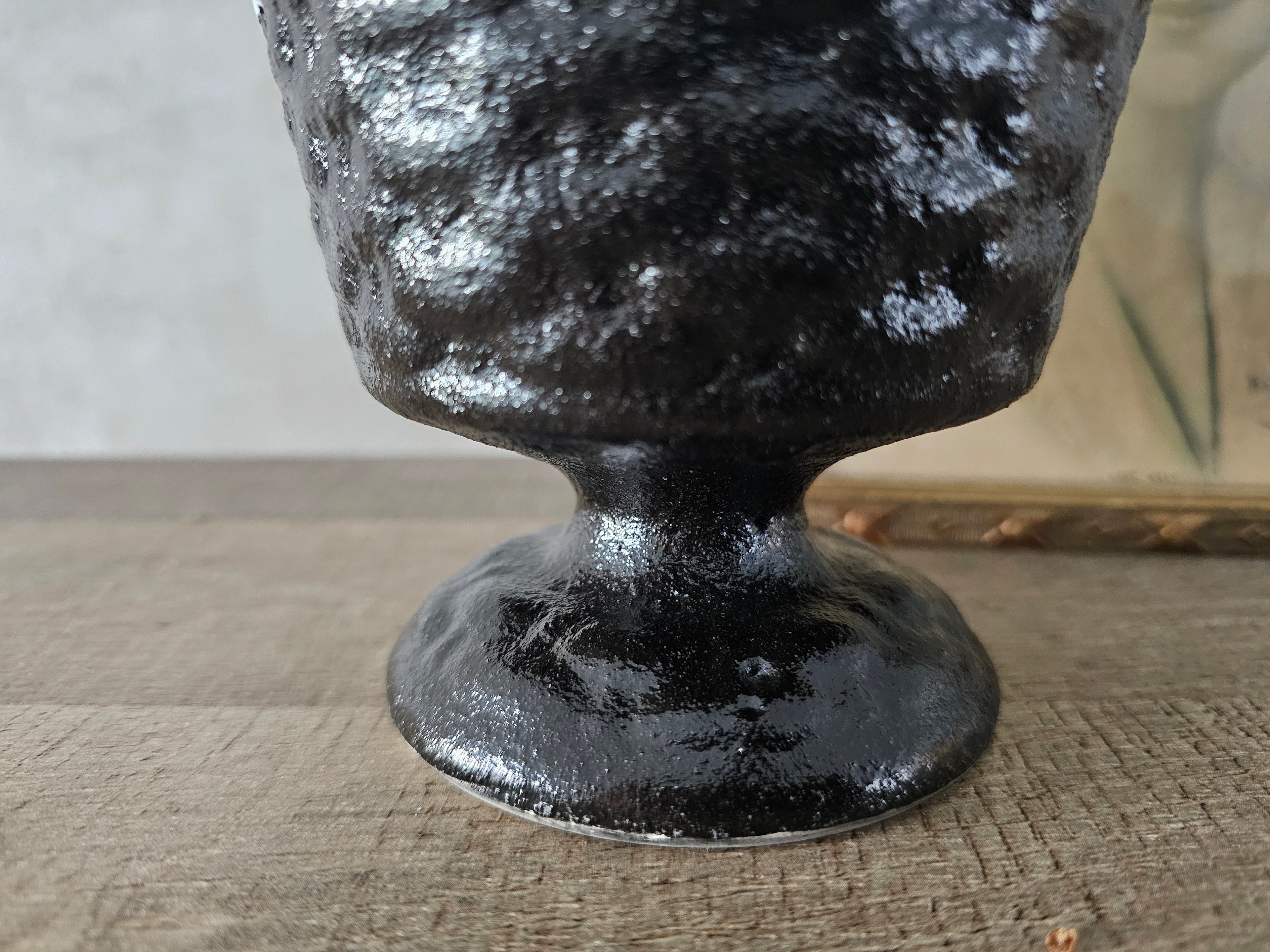 Retro bloempot zwart wit fat lava