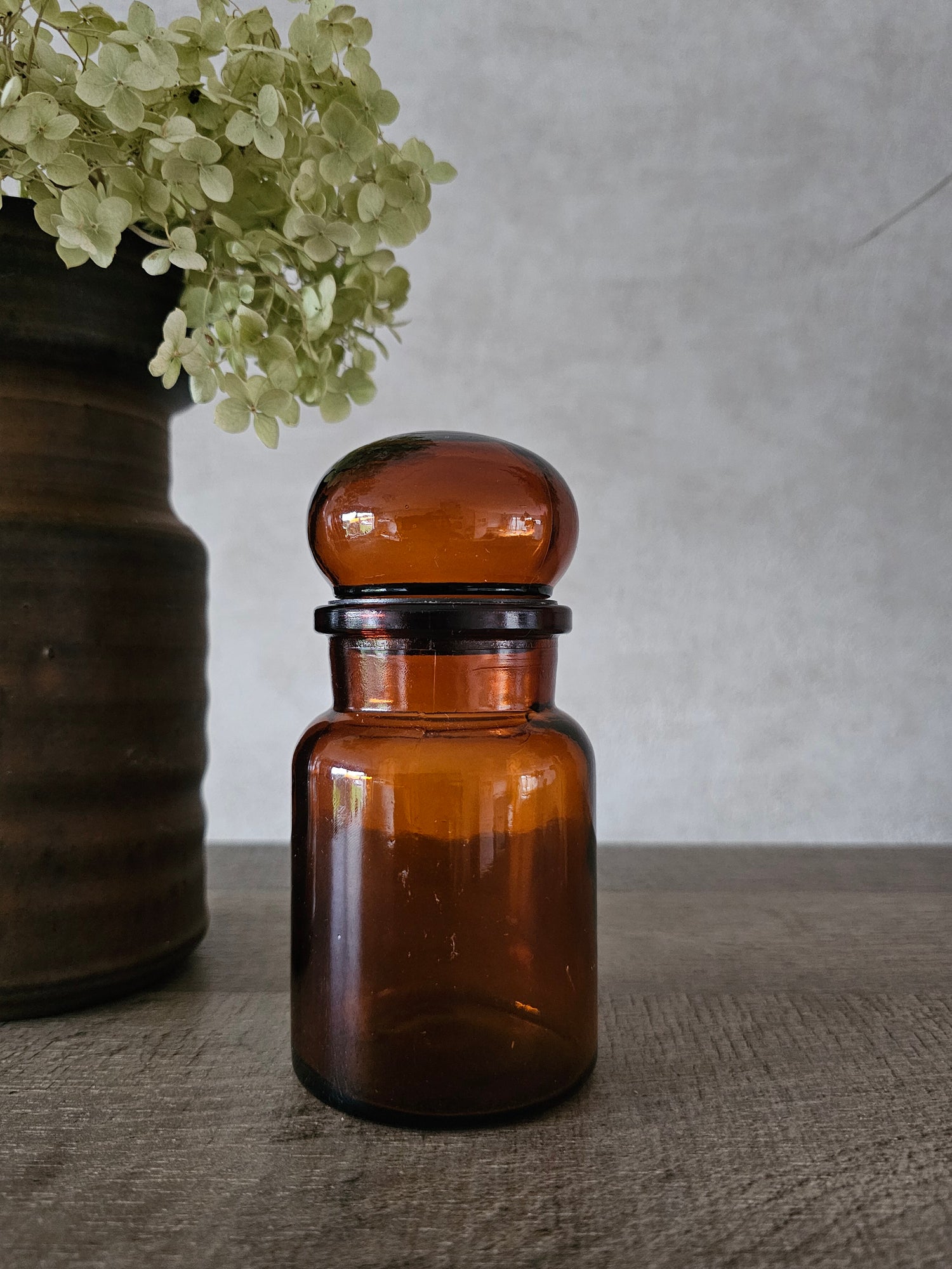 Apothekerspot bruin glas 14 cm