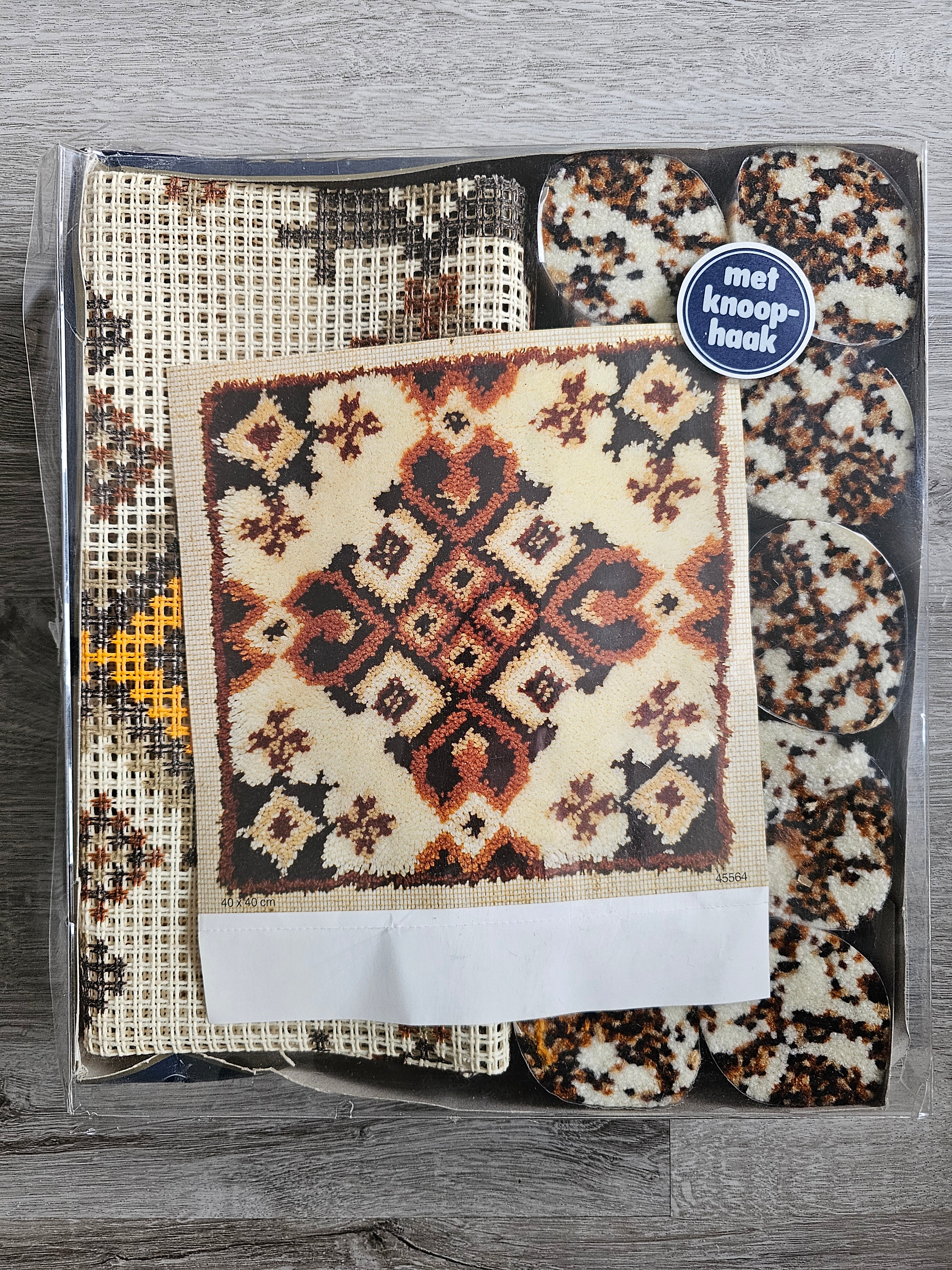 Vintage smyrna pakket knoopkussen