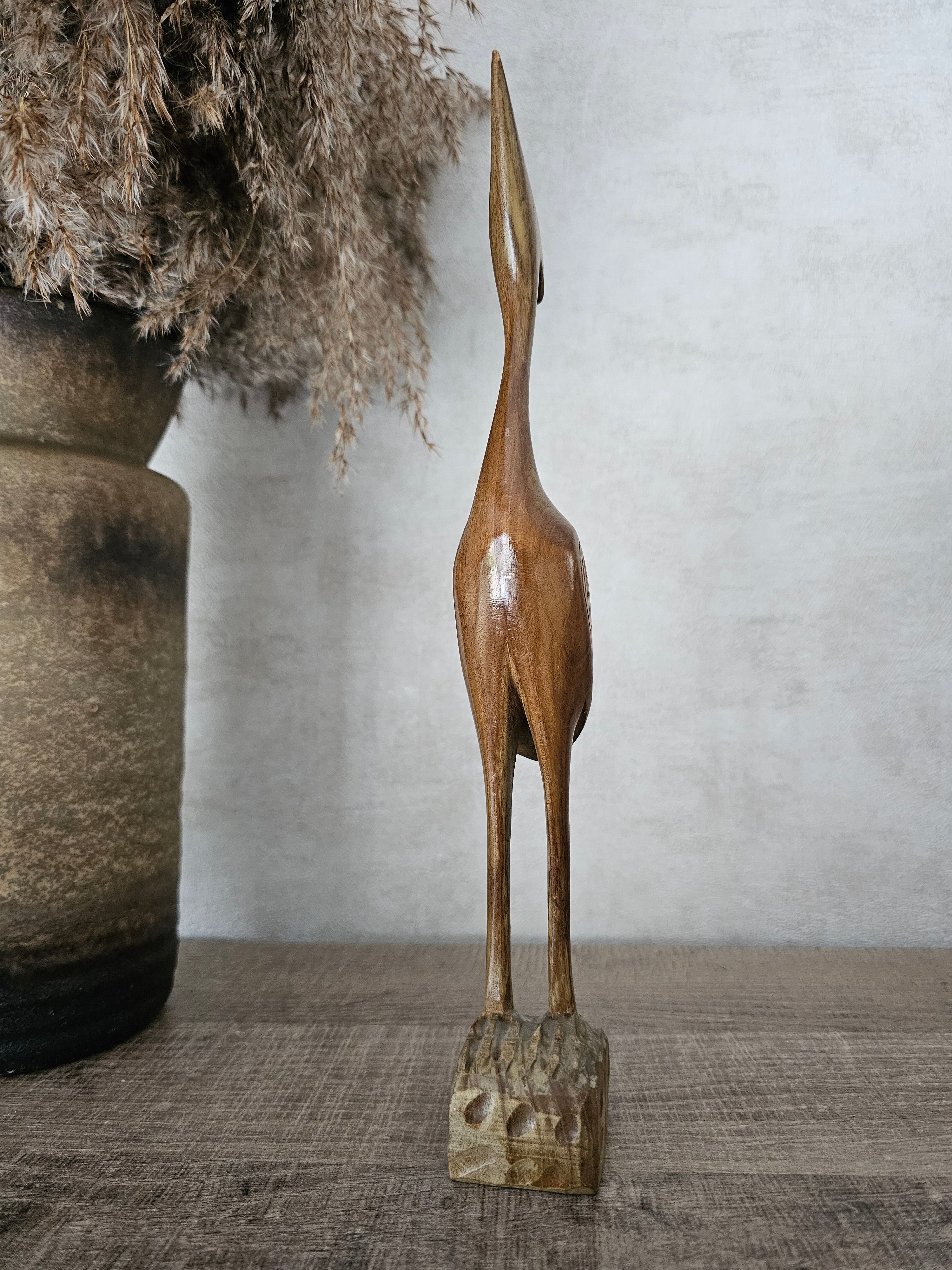 Houtsnijwerk vintage vogel 30,5 cm