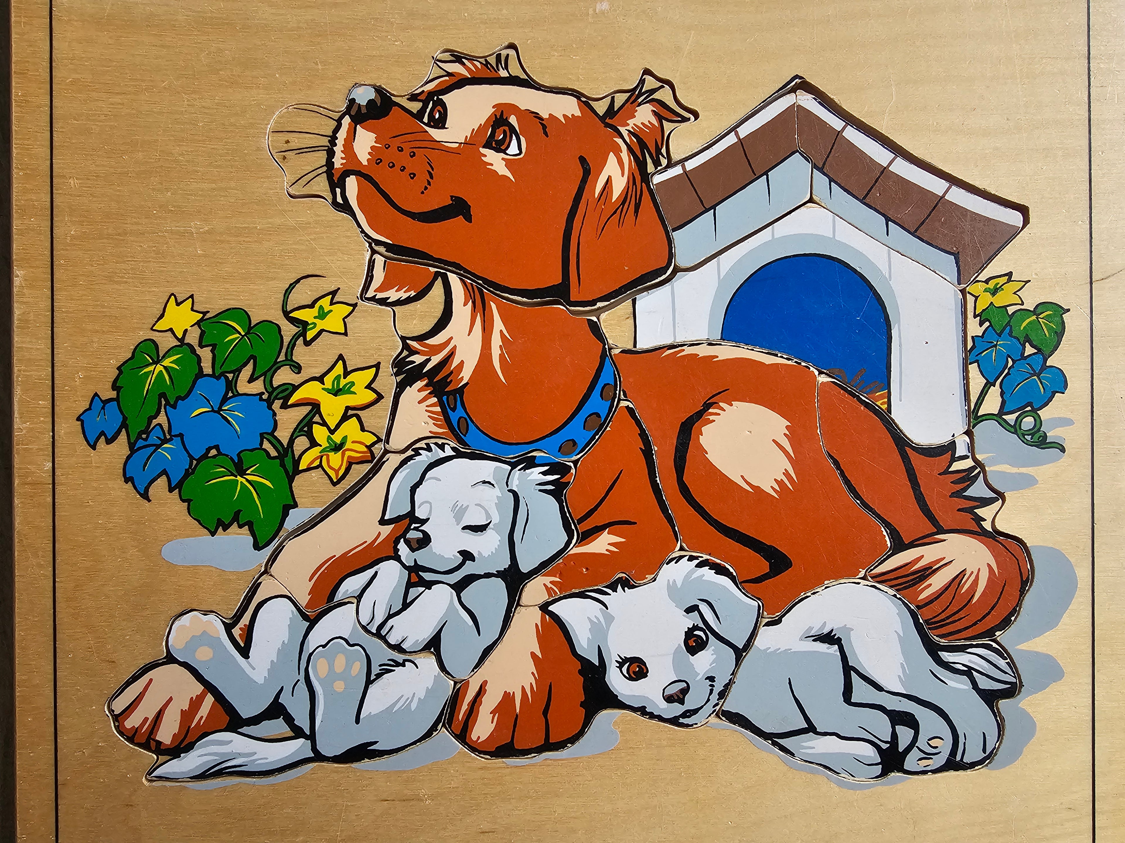 Rolf houten puzzel honden bij het hok