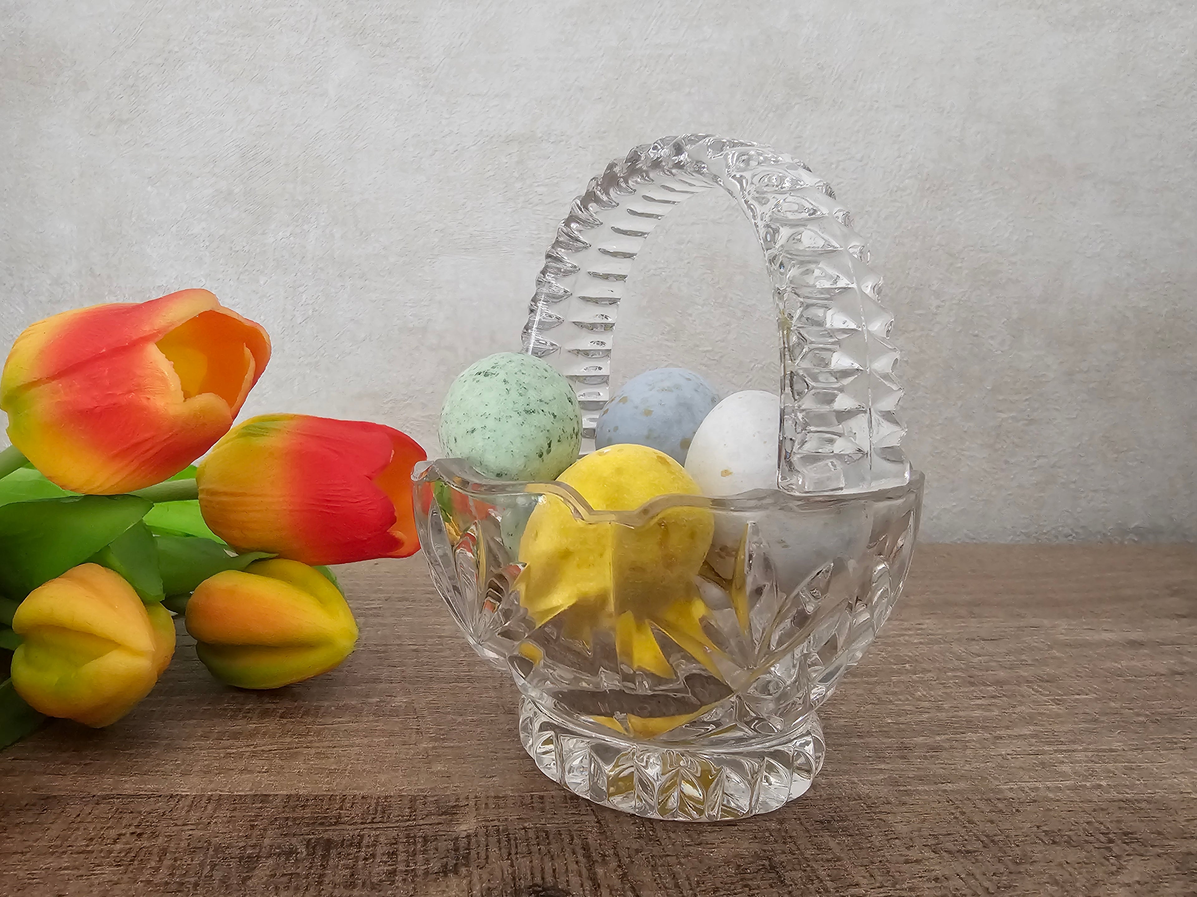 Glazen bonbon mandje