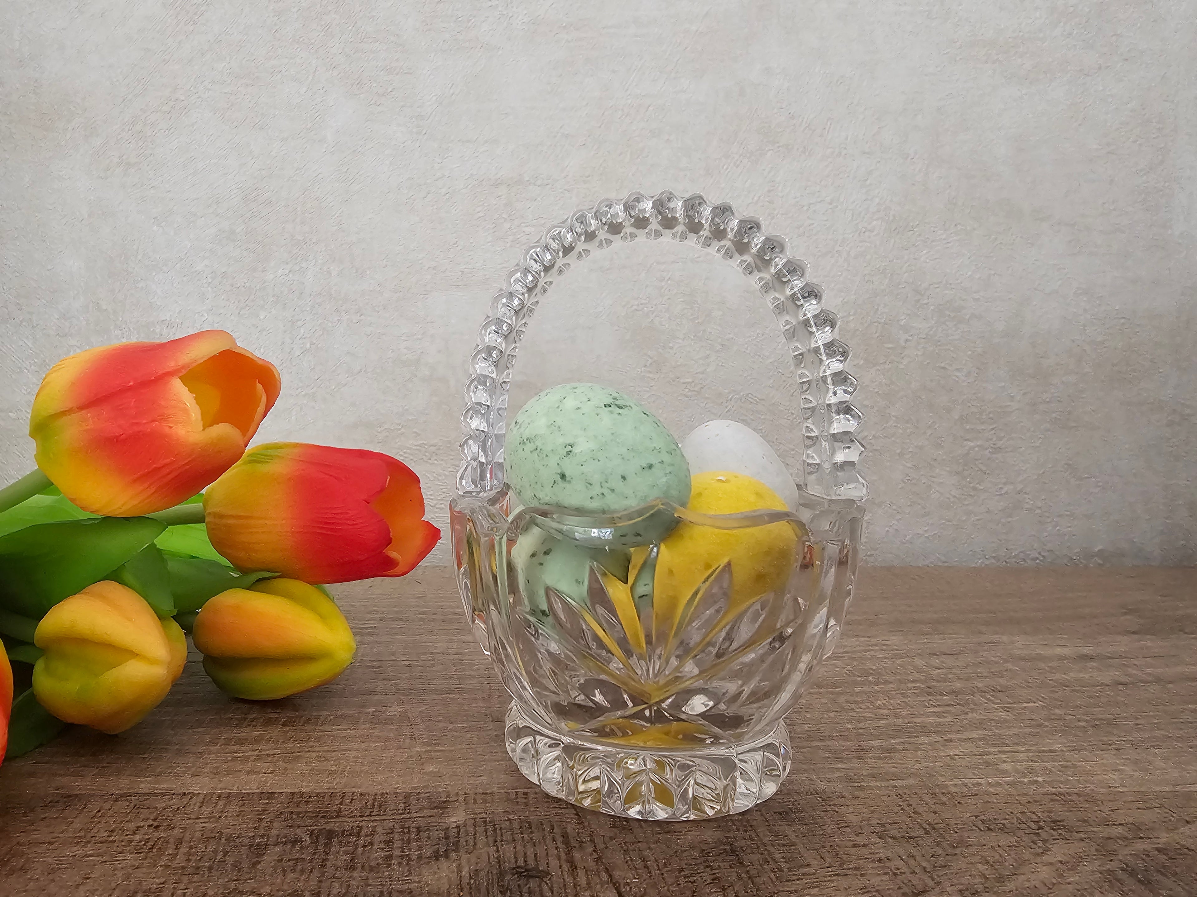 Glazen bonbon mandje