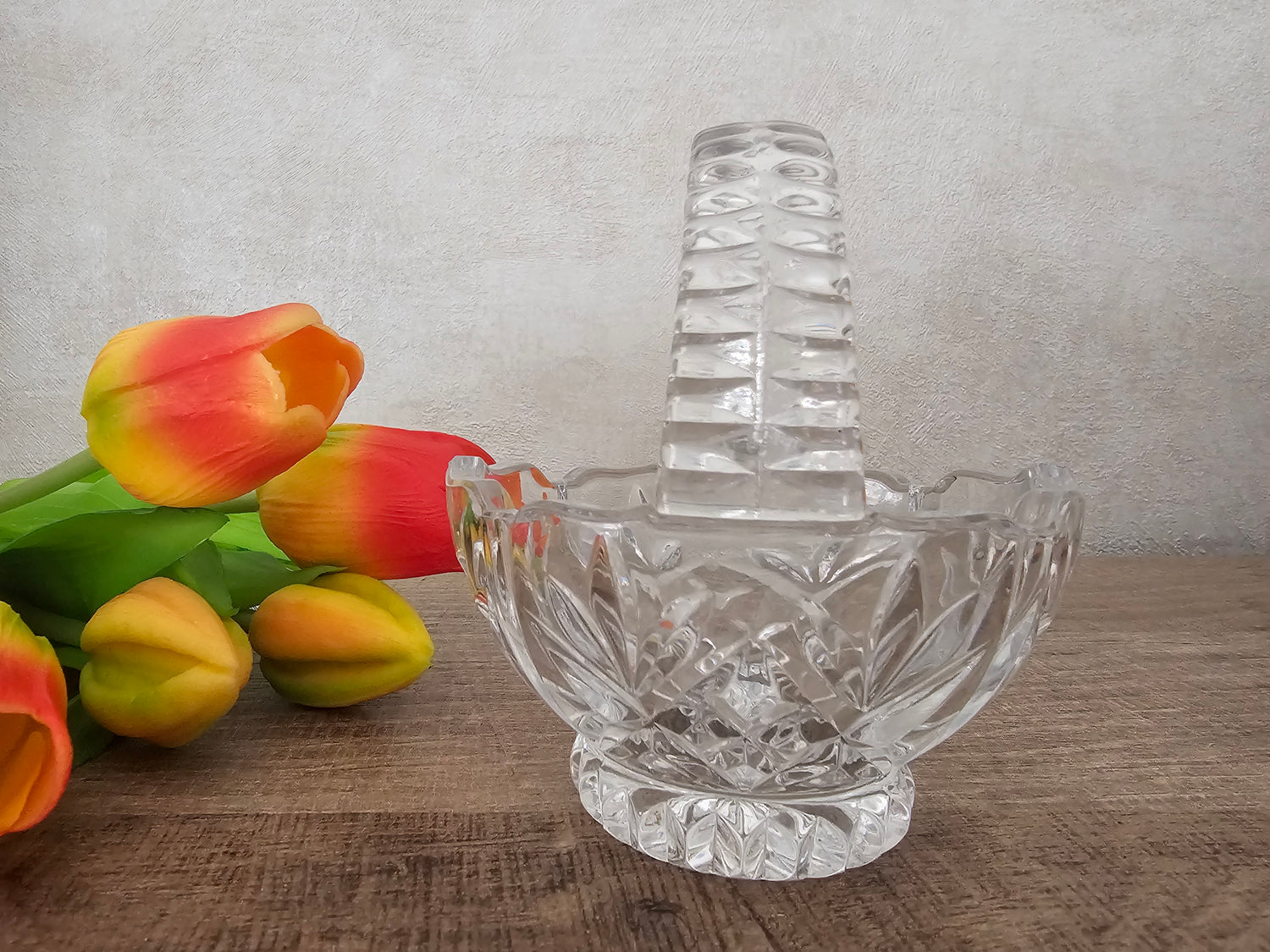 Glazen bonbon mandje